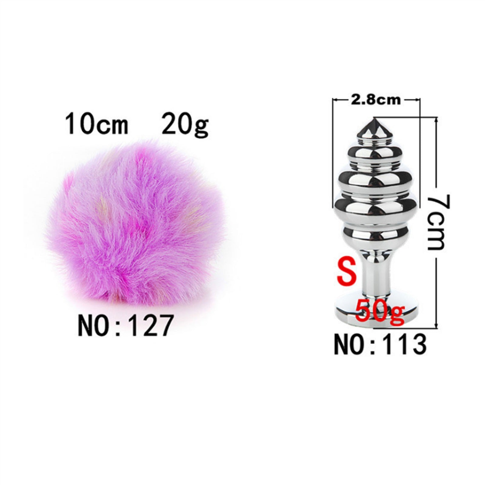 Detachable Imitation Rabbit Ball Tail Anal Plug Fo