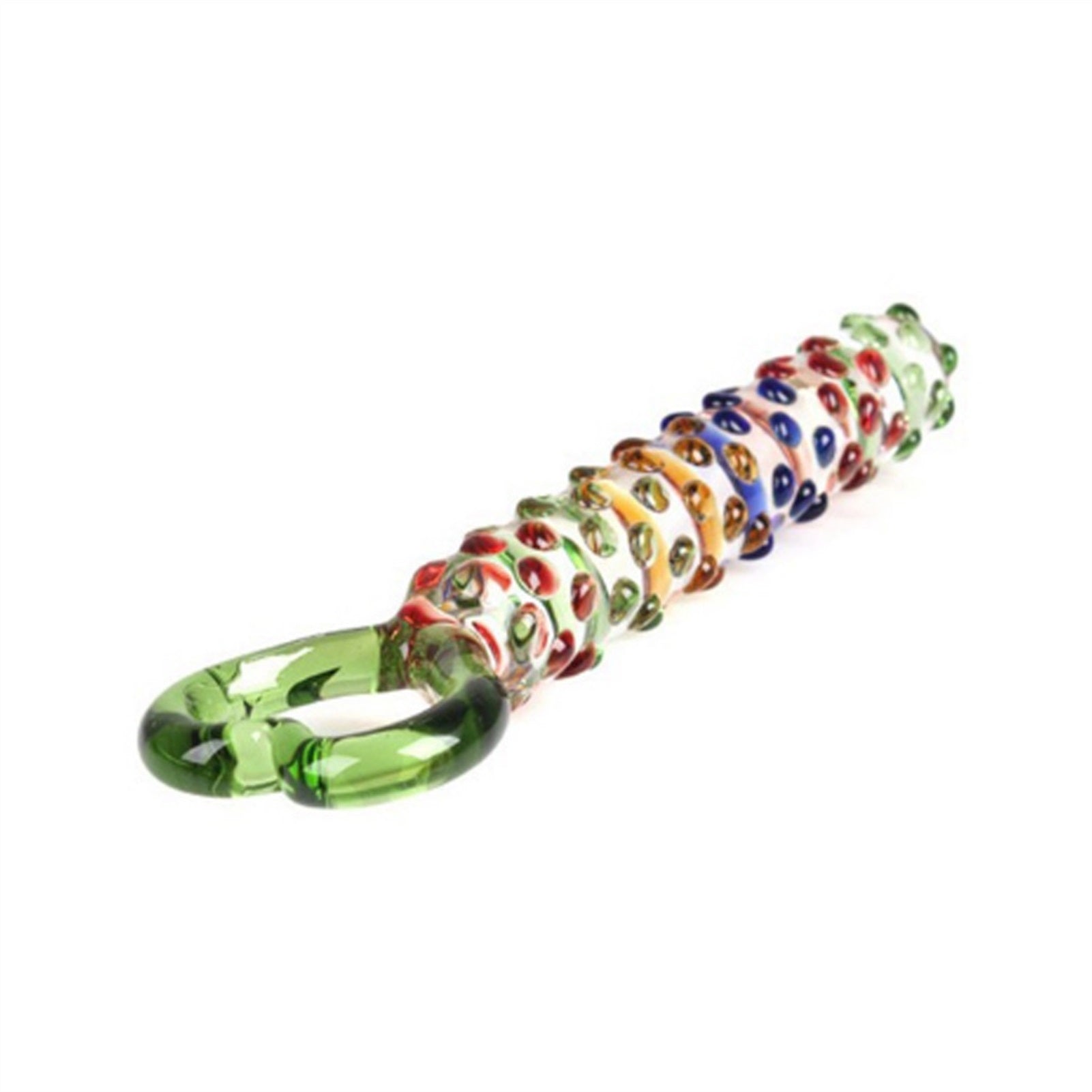 Colorful Point Glass Crystal Pearl Penis For Men A
