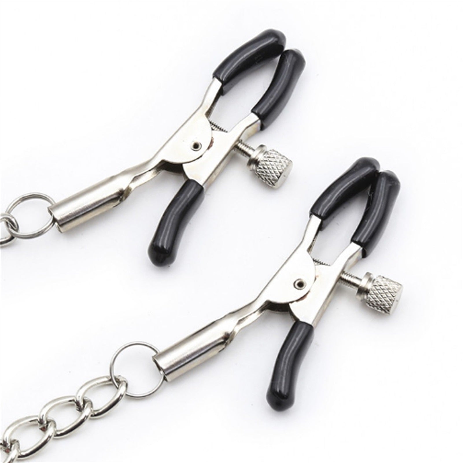 Sex Toys Leather Mouth Clip Solid Black Adjustable