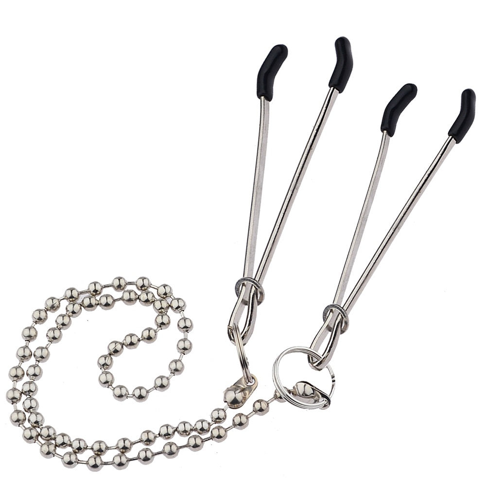 Women Punk Goth Nipple Clamps Alloy Silicone Noose