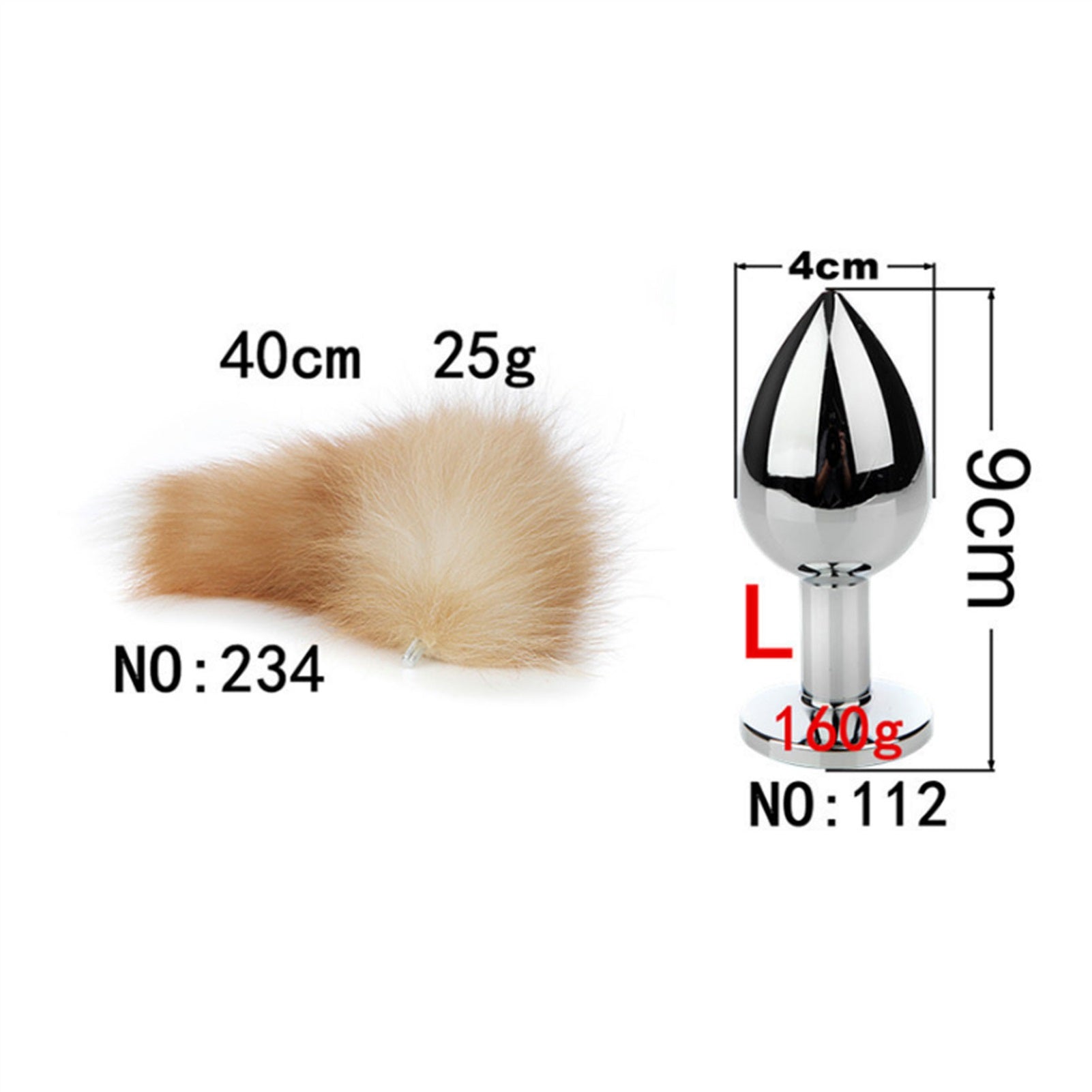 Removable Imitation Fox Tail Anal Plug Ring For Co