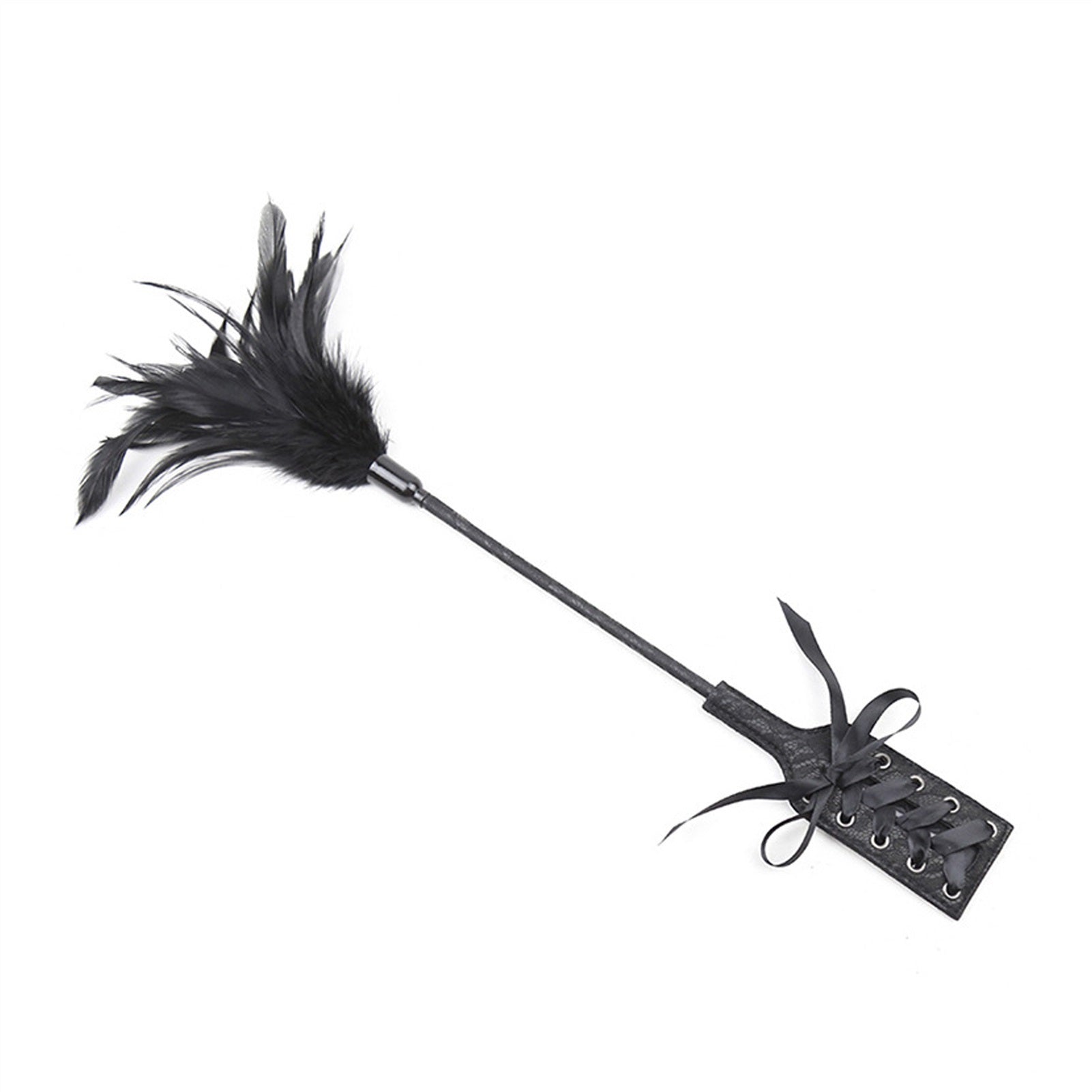 45cm Black Sexy Lace Ribbon Bow PU Hand Racket To 