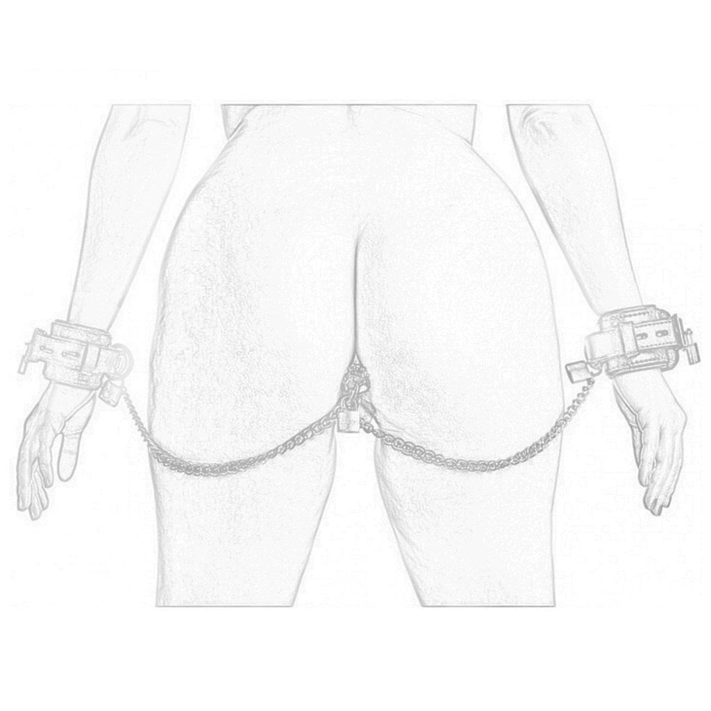 Metal Handcuffs Anal Plug With Chain Master Slave 