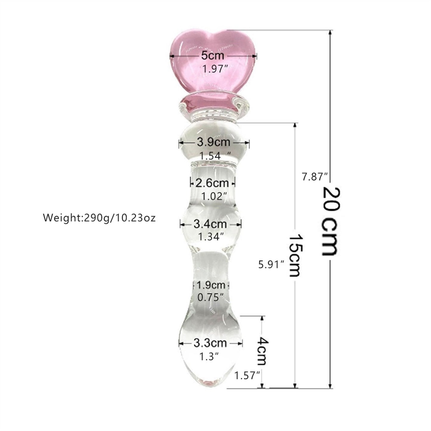 Heart female masturbation glass crystal penis simu