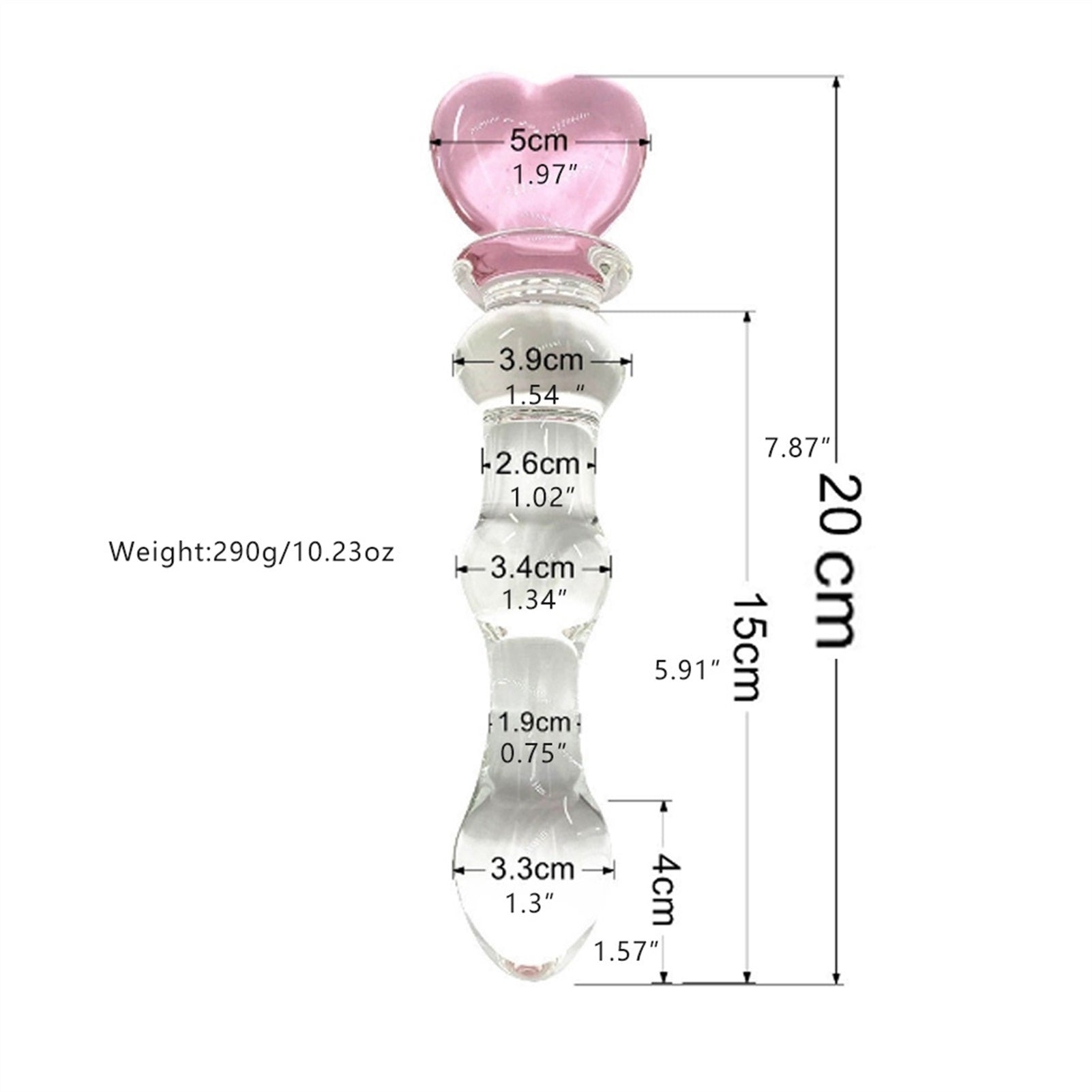 Heart female masturbation glass crystal penis simu