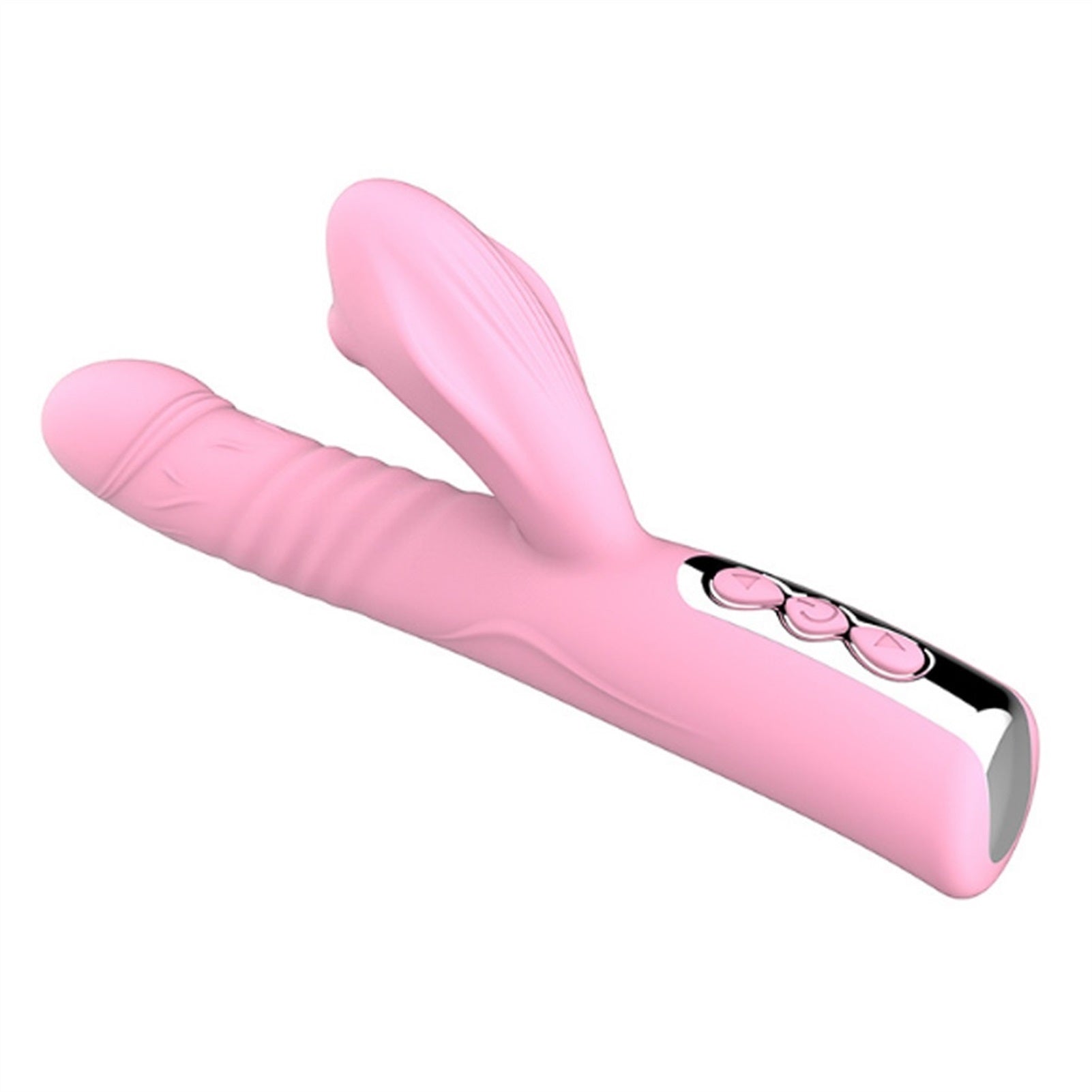 Pink Silicone Vibration Heated Dildo 8 vibration m