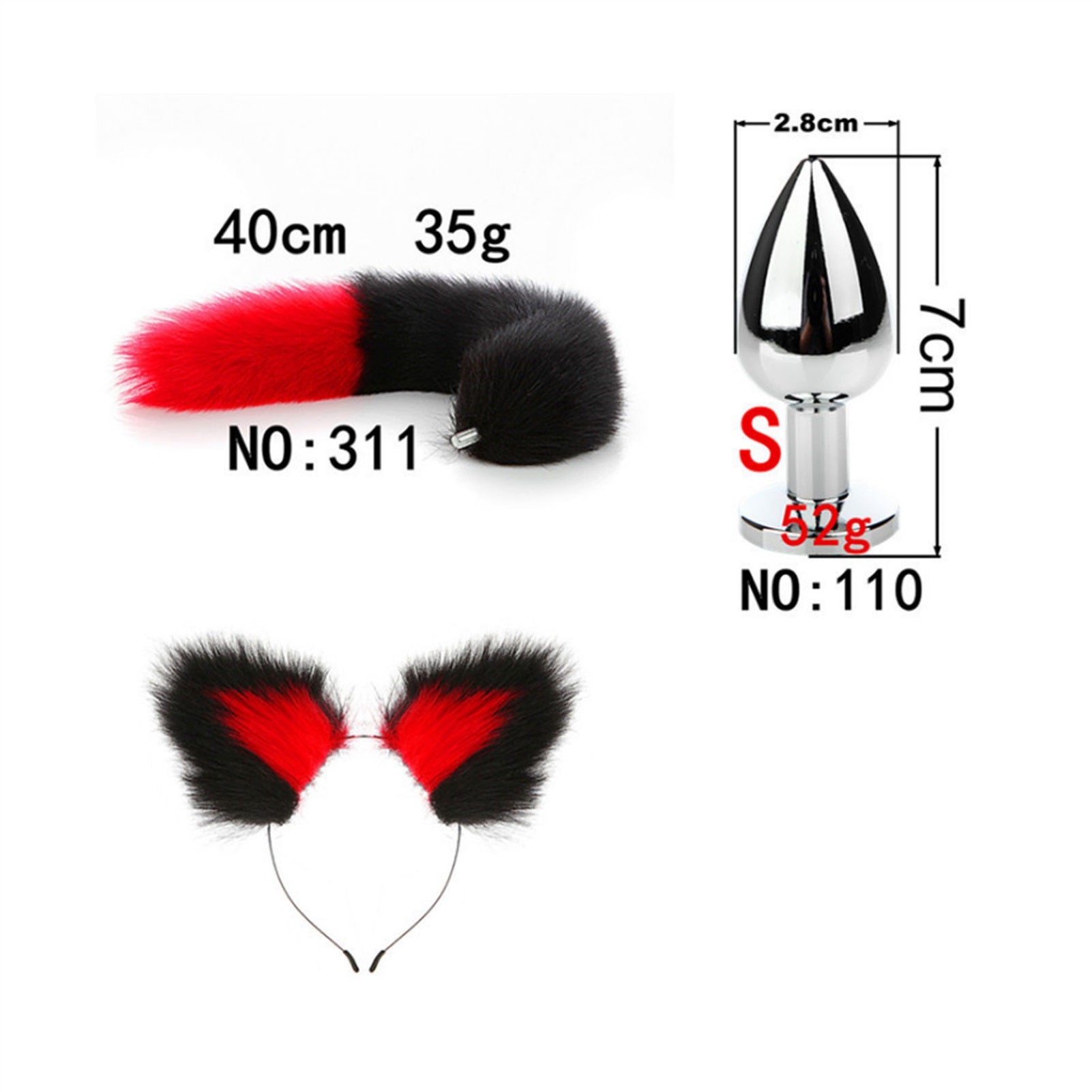 Faux Fox Tail Anal Plug Ear Hairpin Set Cosplay Ad