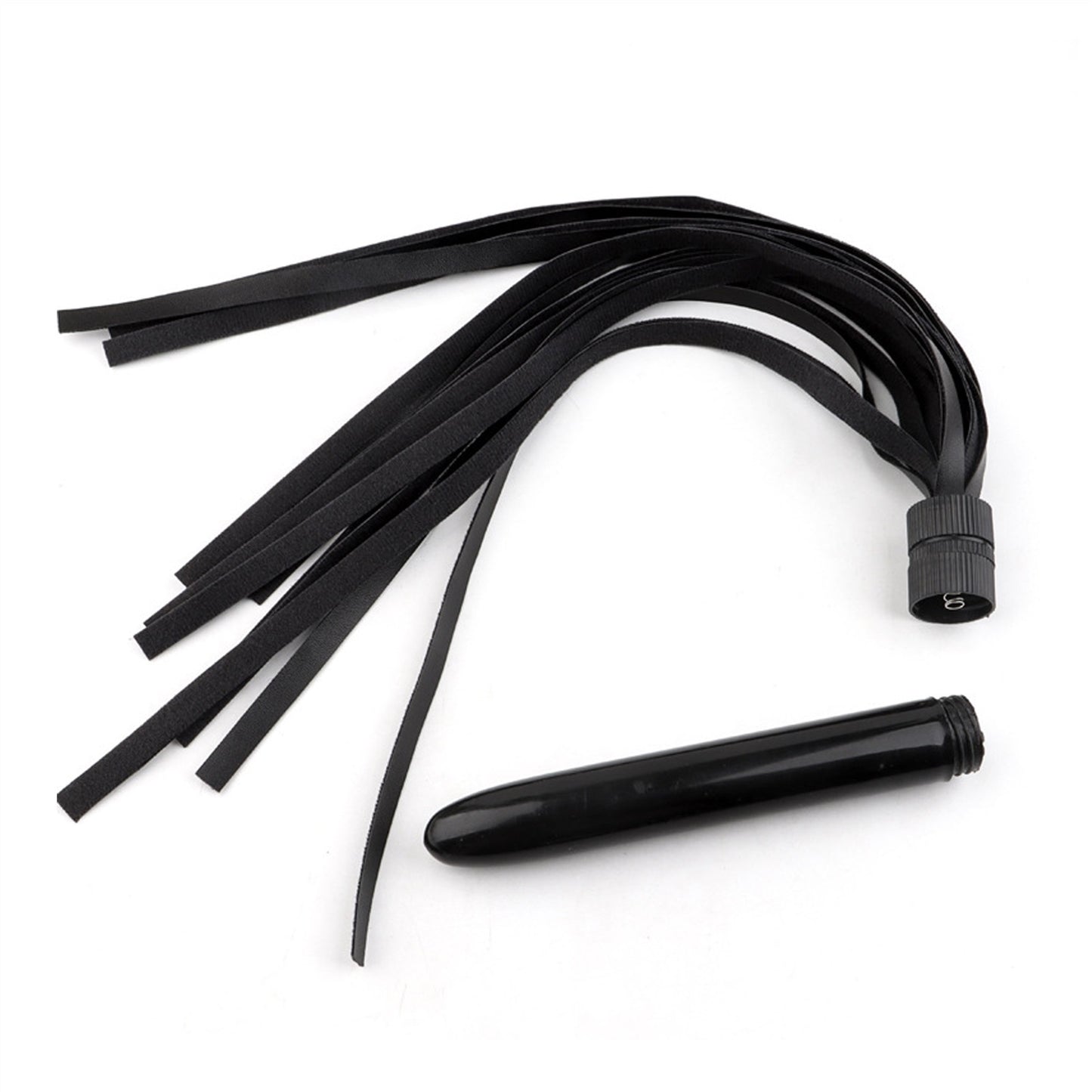 Black PU Leather Horse Whip Anal Plug To Pat For C