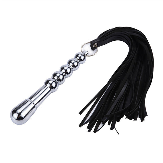 Sexy PU Leather Chain Metal Tassels Hand Whip To P