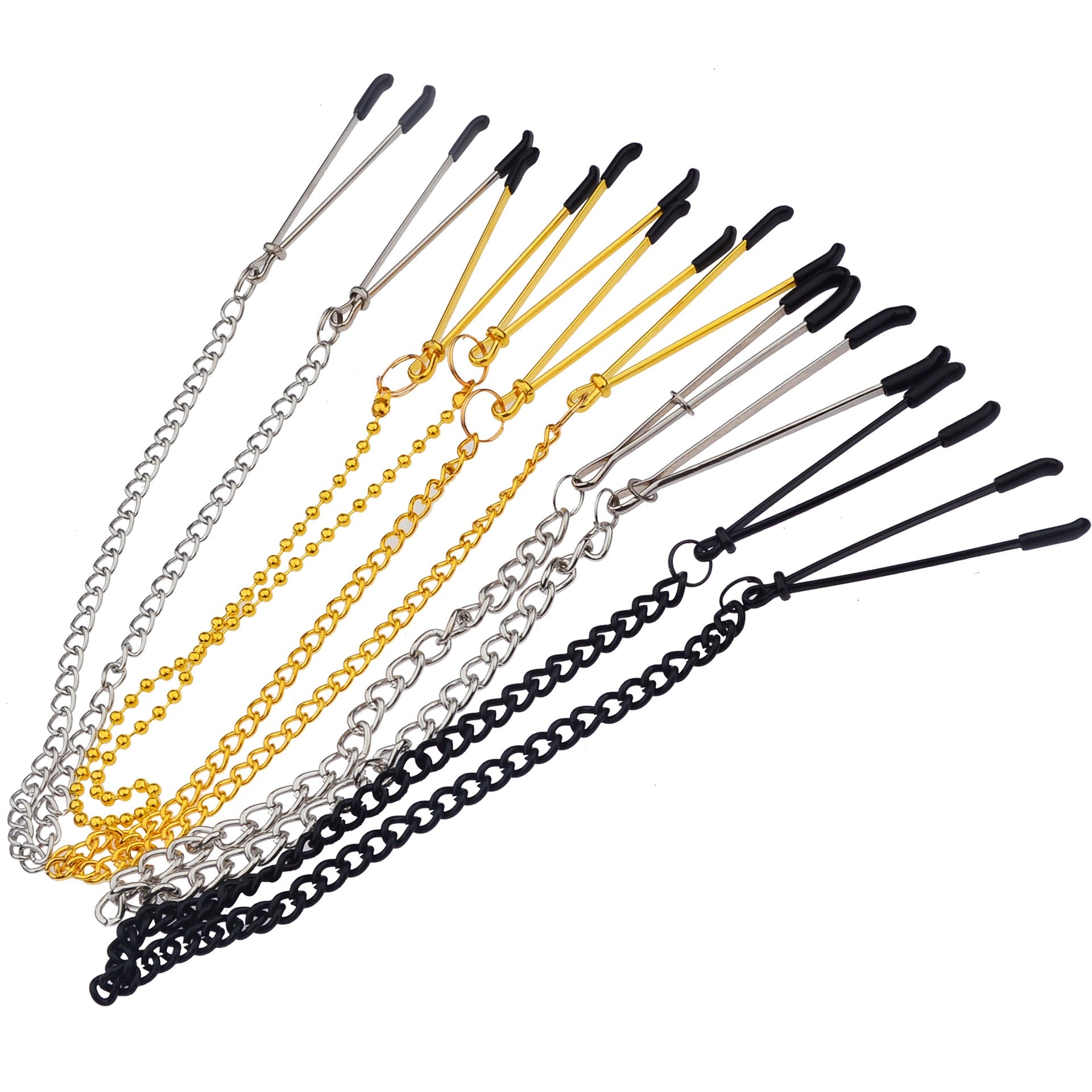 Women Punk Goth Nipple Clamps Alloy Silicone Noose