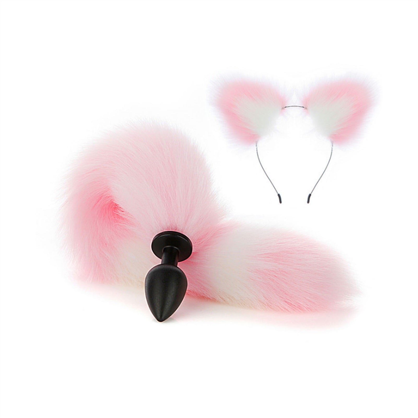 Faux fox tail anal plug ear hairpin set cosplay ad