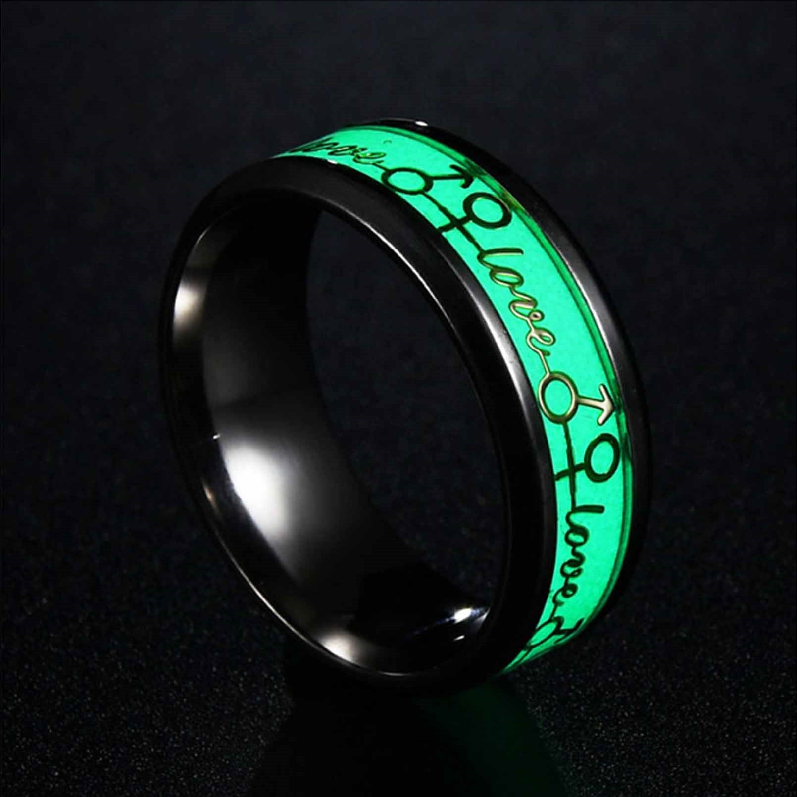 Stainless Steel Fluorescent Male Cock Ring Penis L