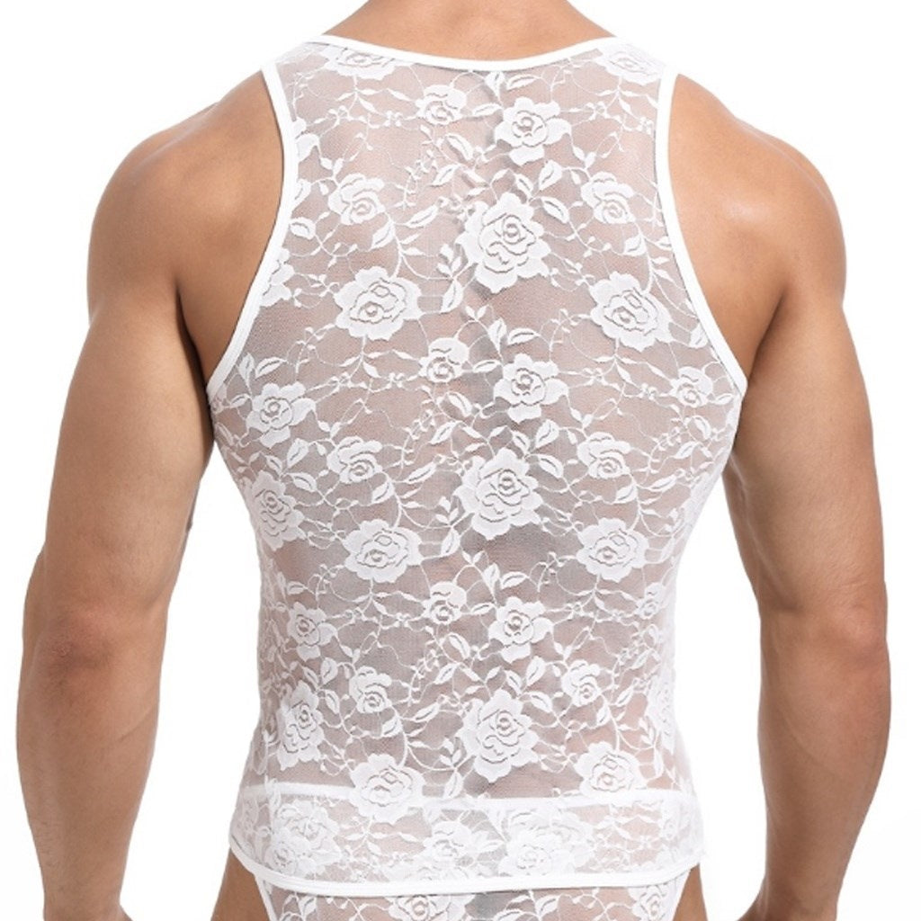 Men's Sissy Lace Floral  Lingerie Set Panties Nigh