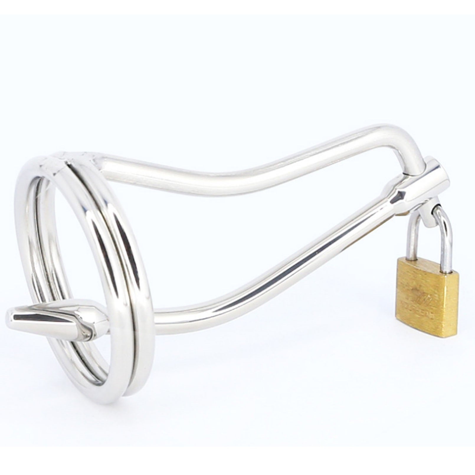 Male Metal Chastity Device Penis Lock Anal Plug Re