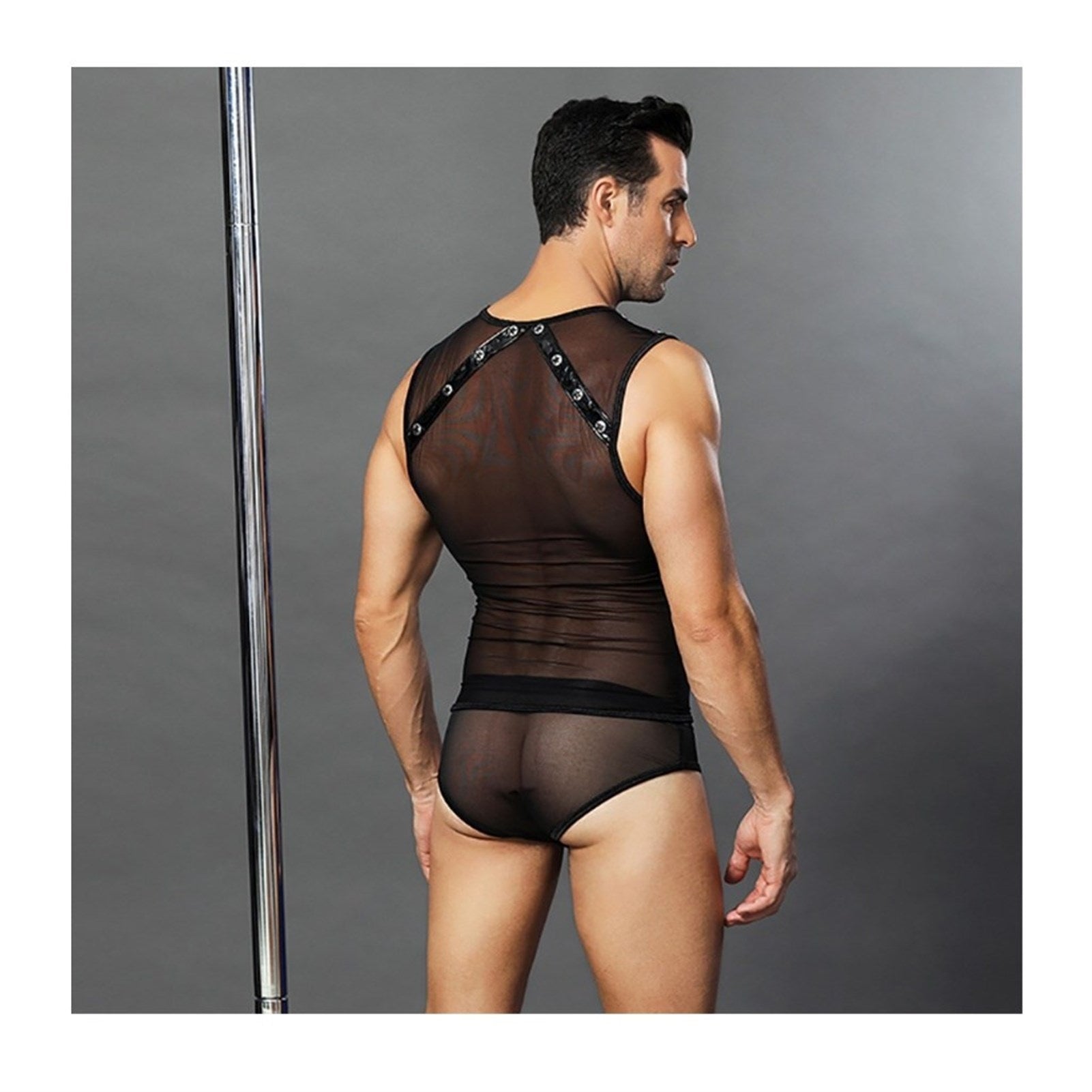 Men's Sexy lingerie Nightclub Underwear Net Vest S