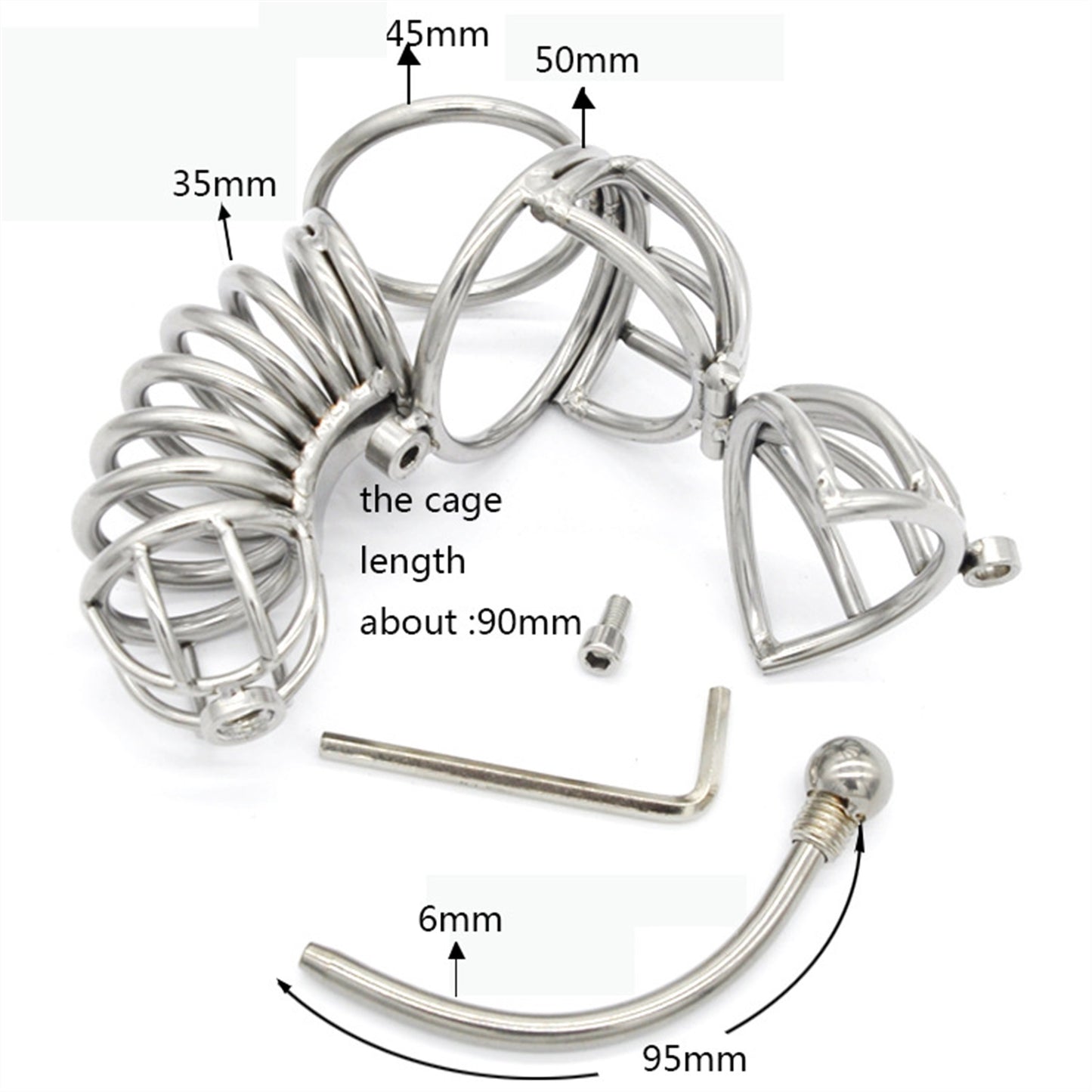 Male Chastity Device Hypoallergenic Stainless Stee