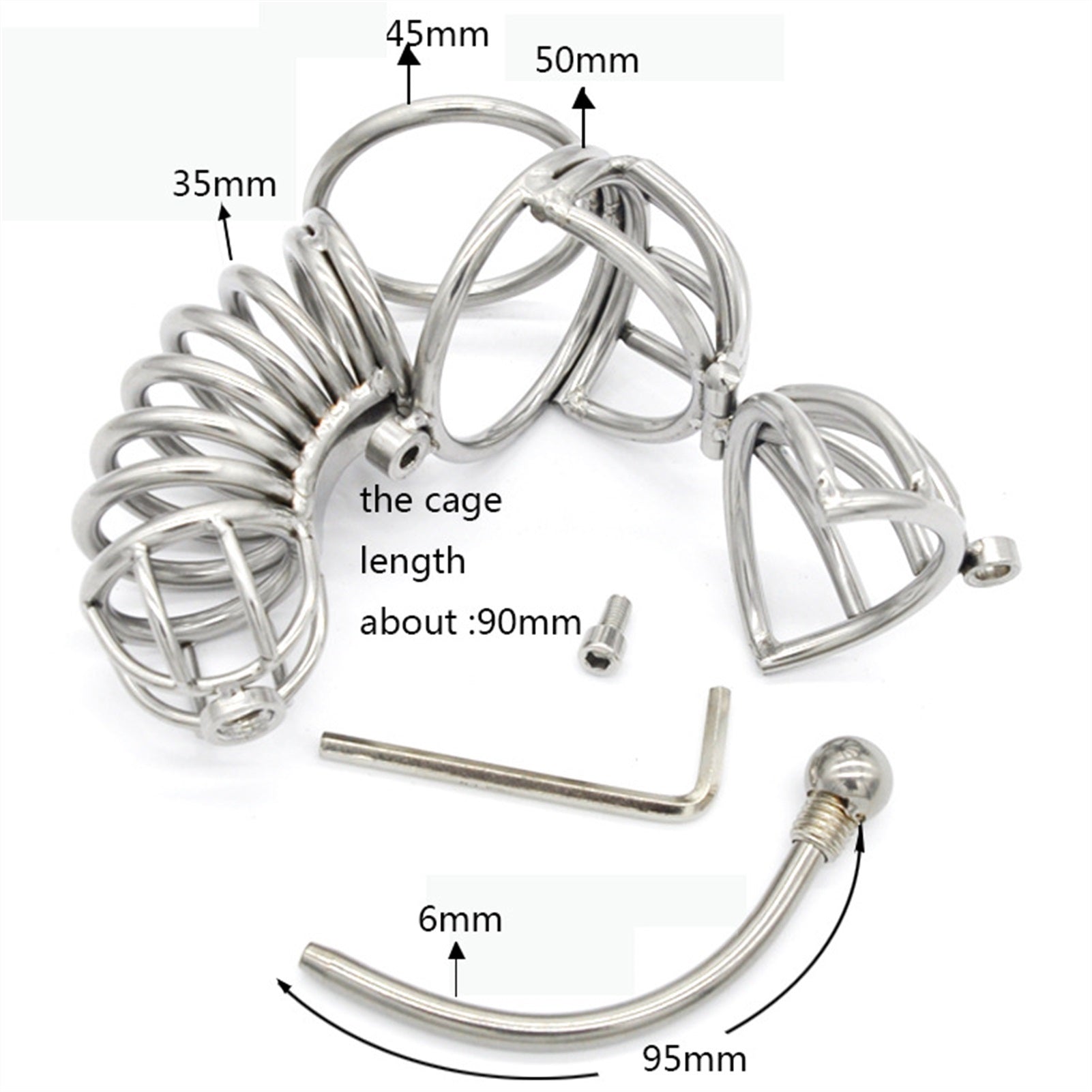 Male Chastity Device Hypoallergenic Stainless Stee