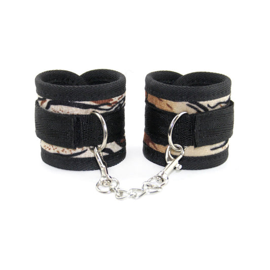 Webbing Handcuffs Gold Rivet Chain Cuff Punk Rock 
