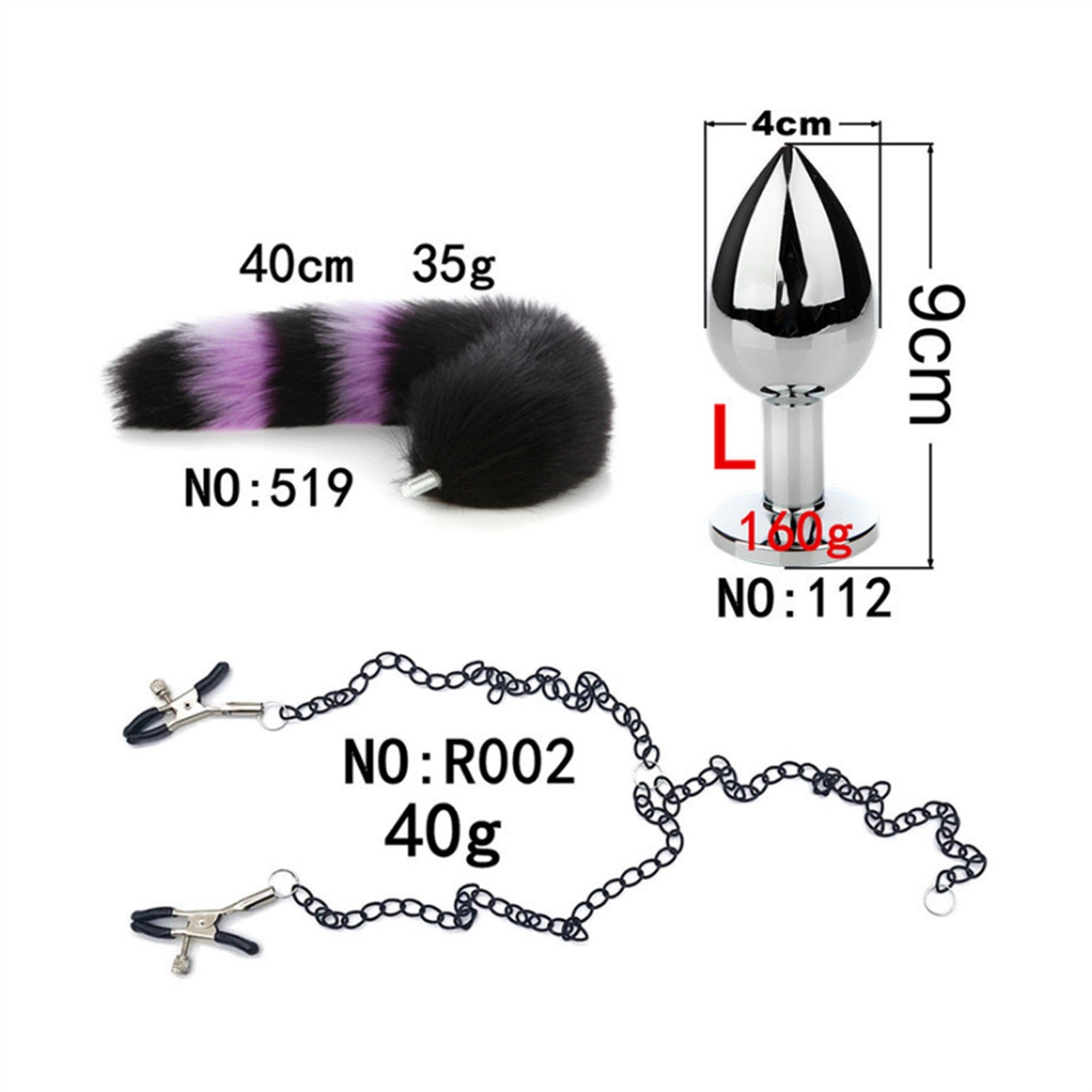 Long chain tail metal clamp nipple clamp female cl