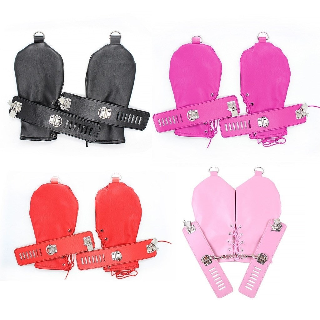 PU Leather Adjustment Handcuffs Multifunction Dog 