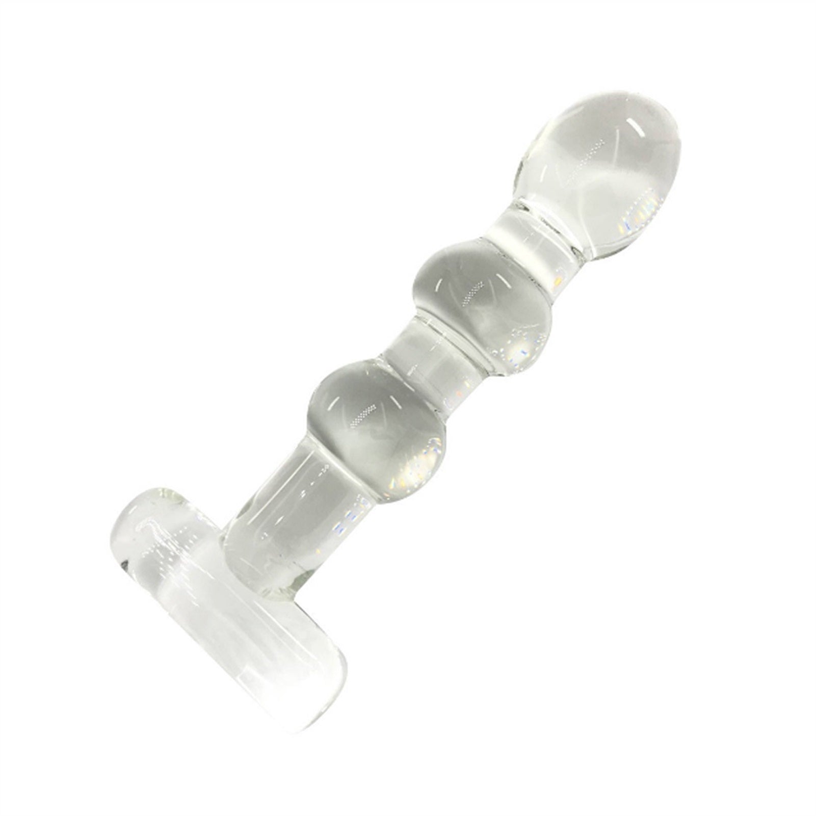 3 Balls Transparent Crystal Glass Anal Plug Back C