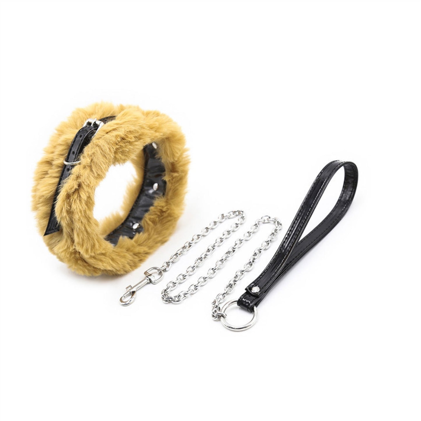 PU Leather Plush Neck Sleeve Choker Collar Necklac
