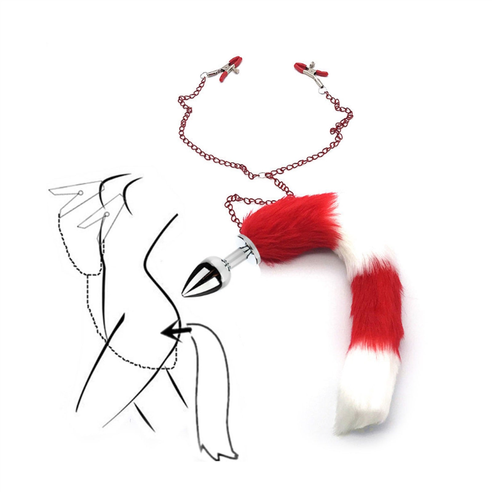 Long Chain Tail Metal Clamp Nipple Clamp Female Cl