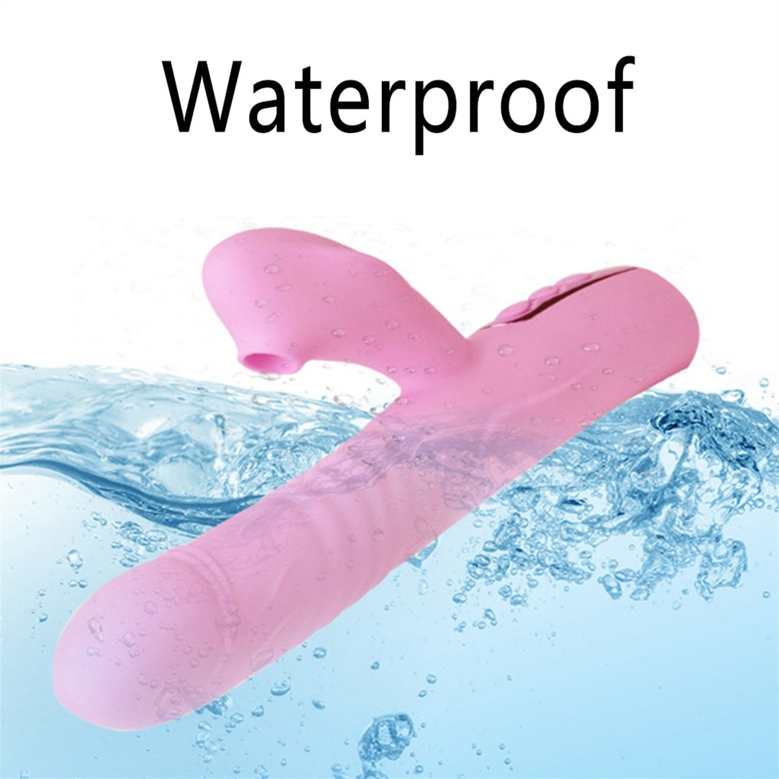 Pink Silicone Vibration Heated Dildo 8 vibration m