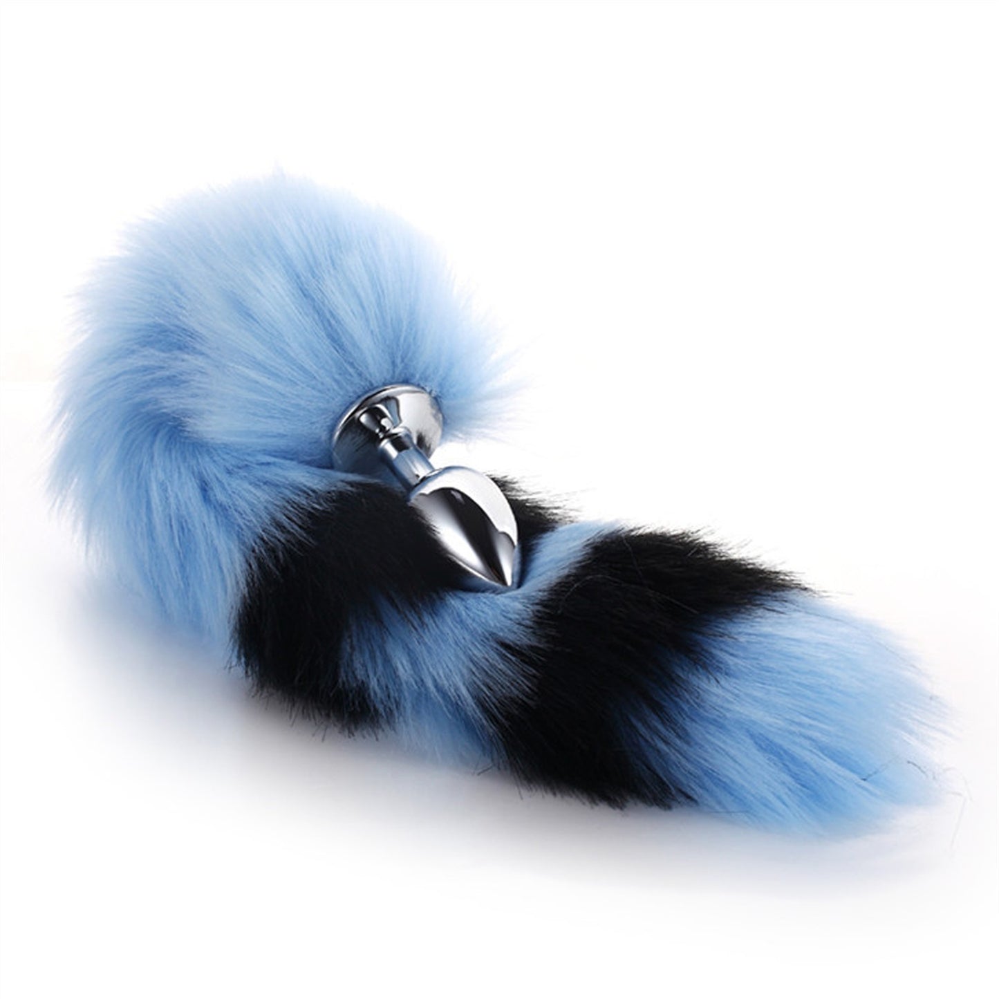 Adult Toy Metal Anal Plug With Artificial Fur Ring