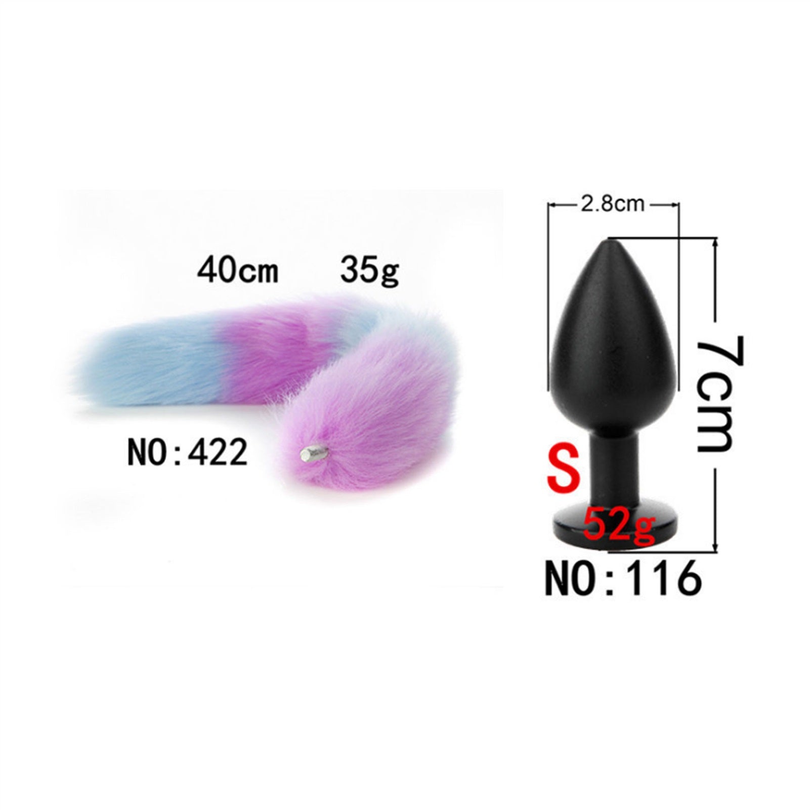 Removable Imitation Fox Tail Anal Plug For Couple 