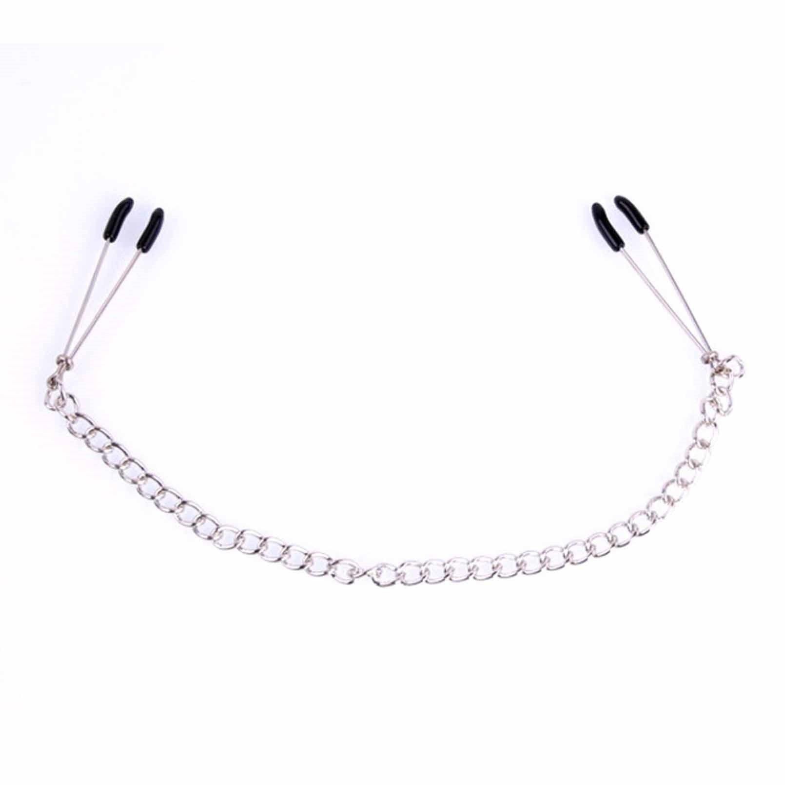 Adjustable Nipple Noose With Chains Faux Body Pier