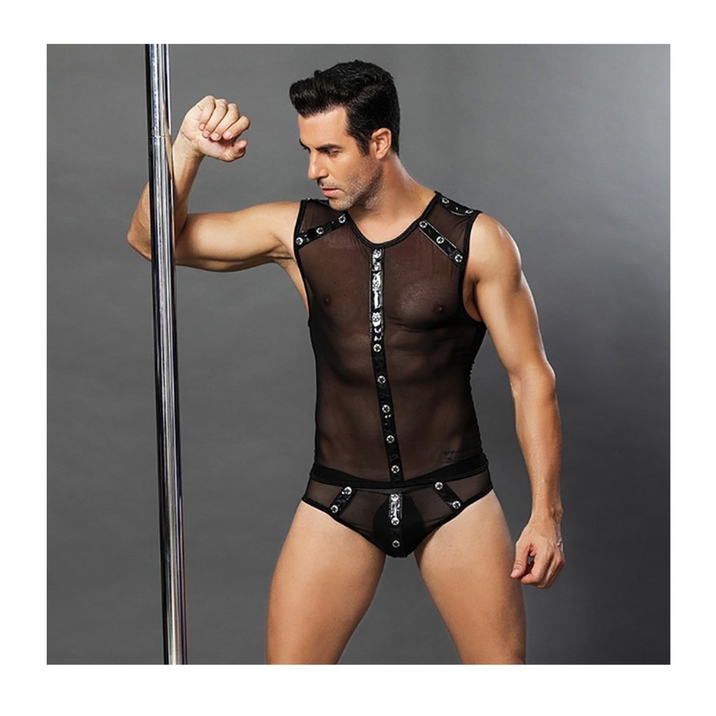 Men's Sexy lingerie Nightclub Underwear Net Vest S