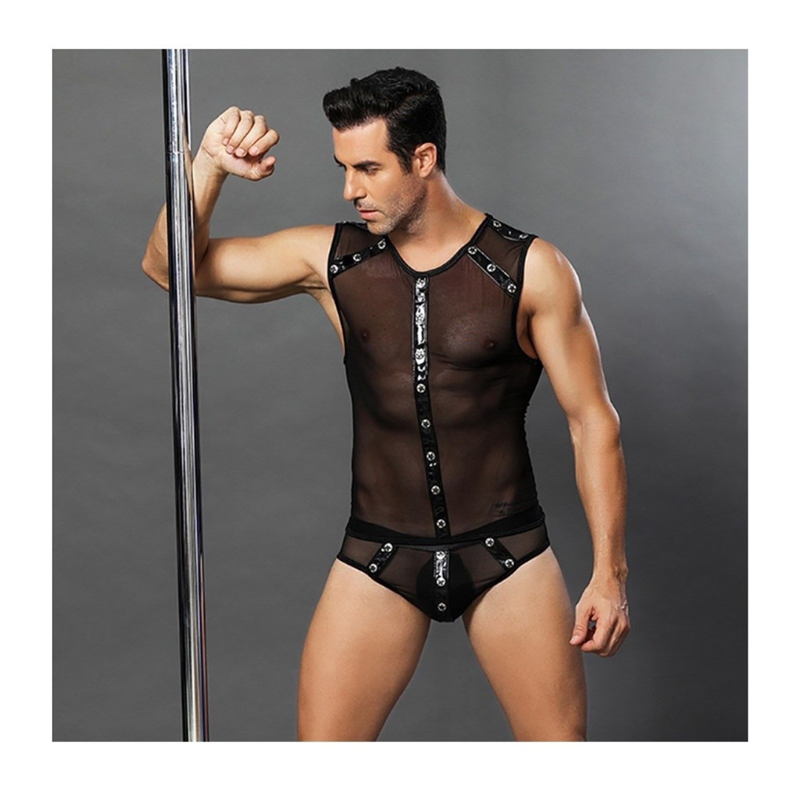 Men's Sexy lingerie Nightclub Underwear Net Vest S