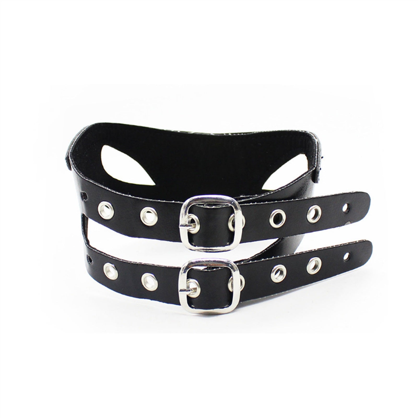 PU Leather Choker Collar Necklace Adjustable Size 