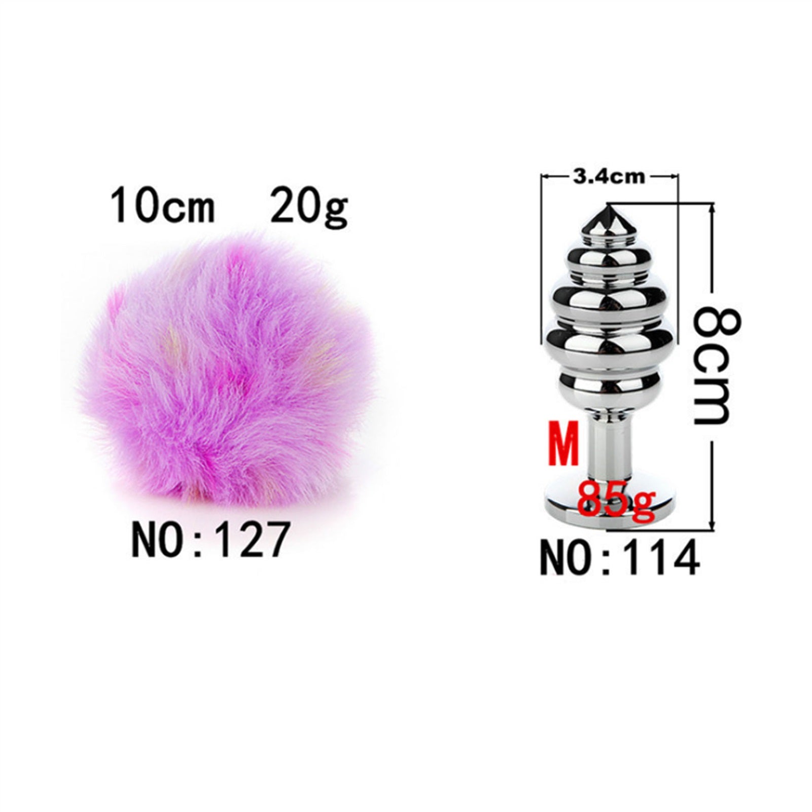 Detachable Imitation Rabbit Ball Tail Anal Plug Fo
