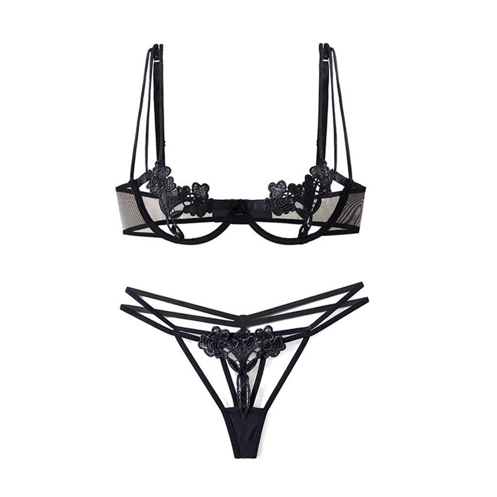 Women's Sexy Water soluble flower lace Bra without