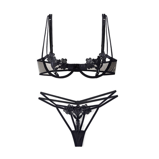 Women's Sexy Water soluble flower lace Bra without