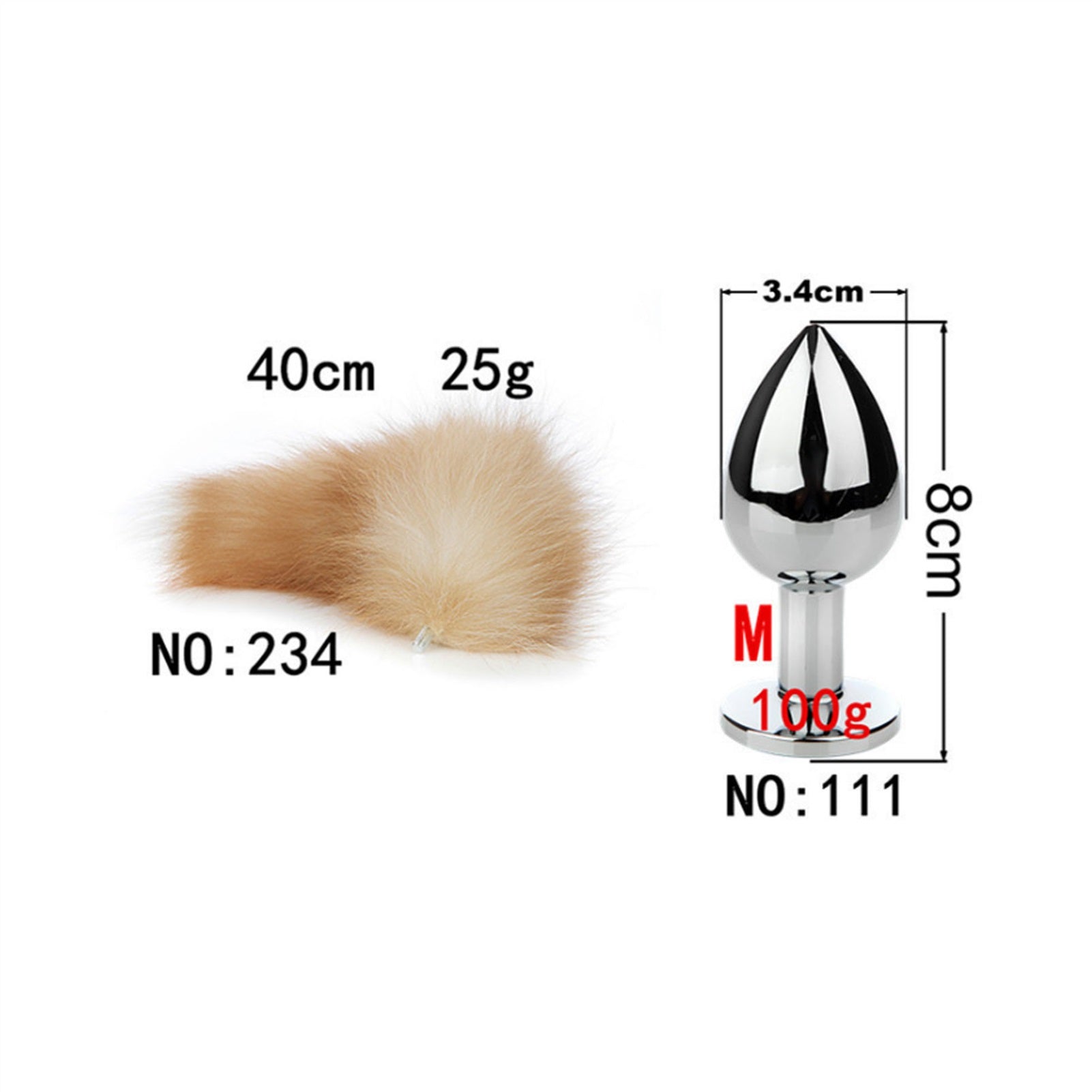 Removable Imitation Fox Tail Anal Plug Ring For Co