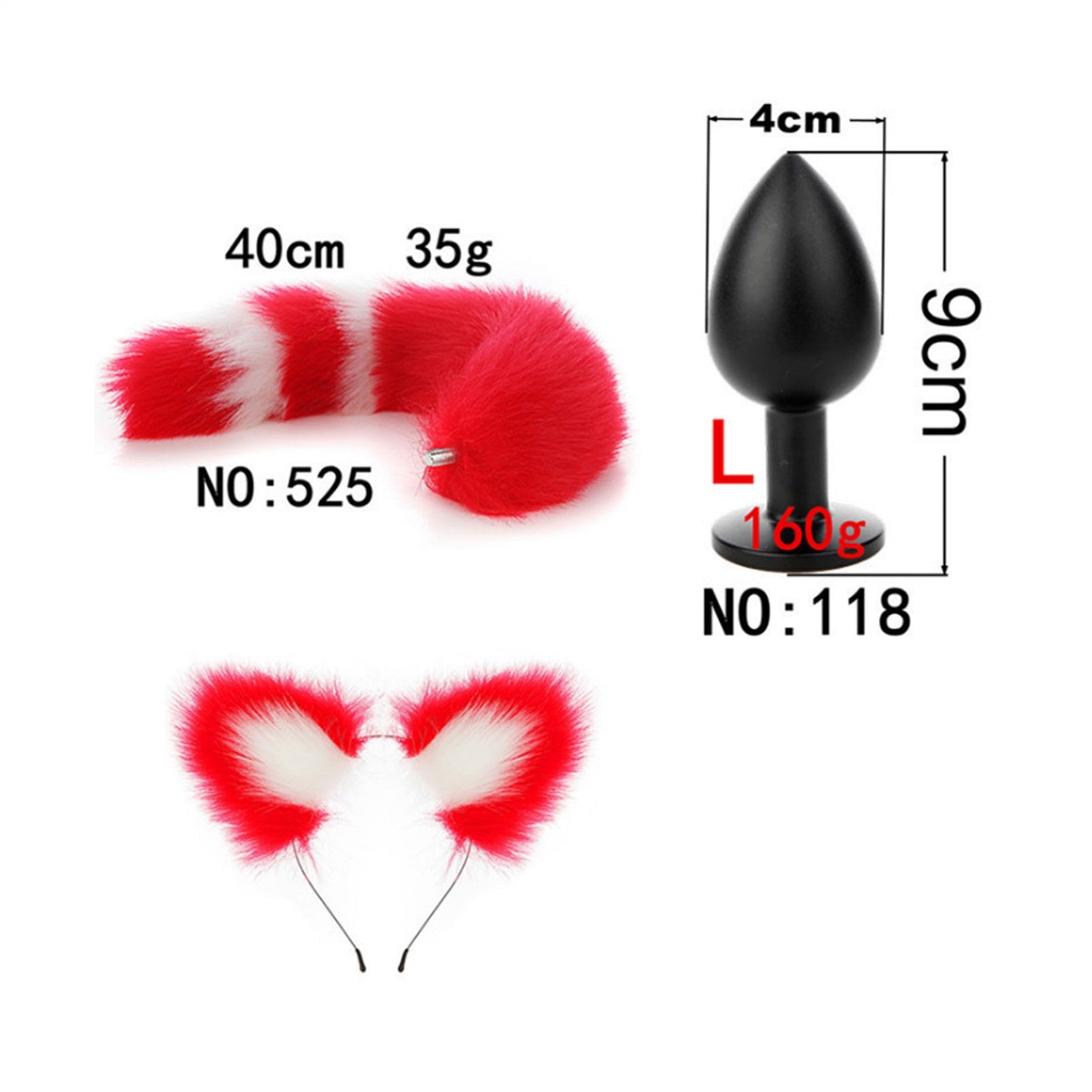 Faux Fox Tail Anal Plug Ear Hairpin Set Cosplay Ad