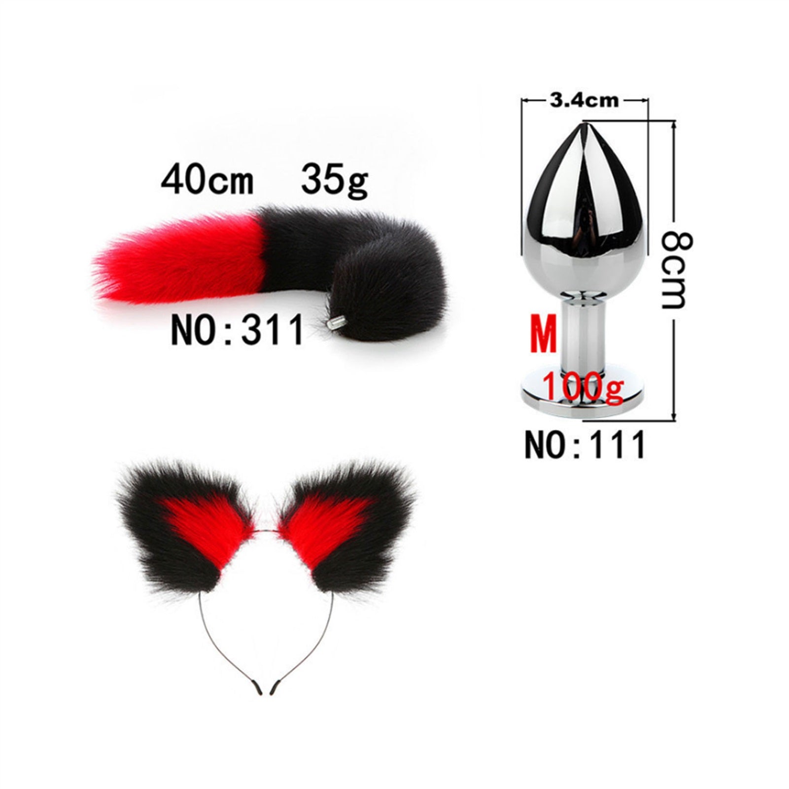 Faux Fox Tail Anal Plug Ear Hairpin Set Cosplay Ad