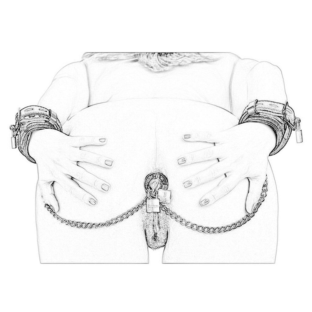 Metal Handcuffs Anal Plug With Chain Master Slave 