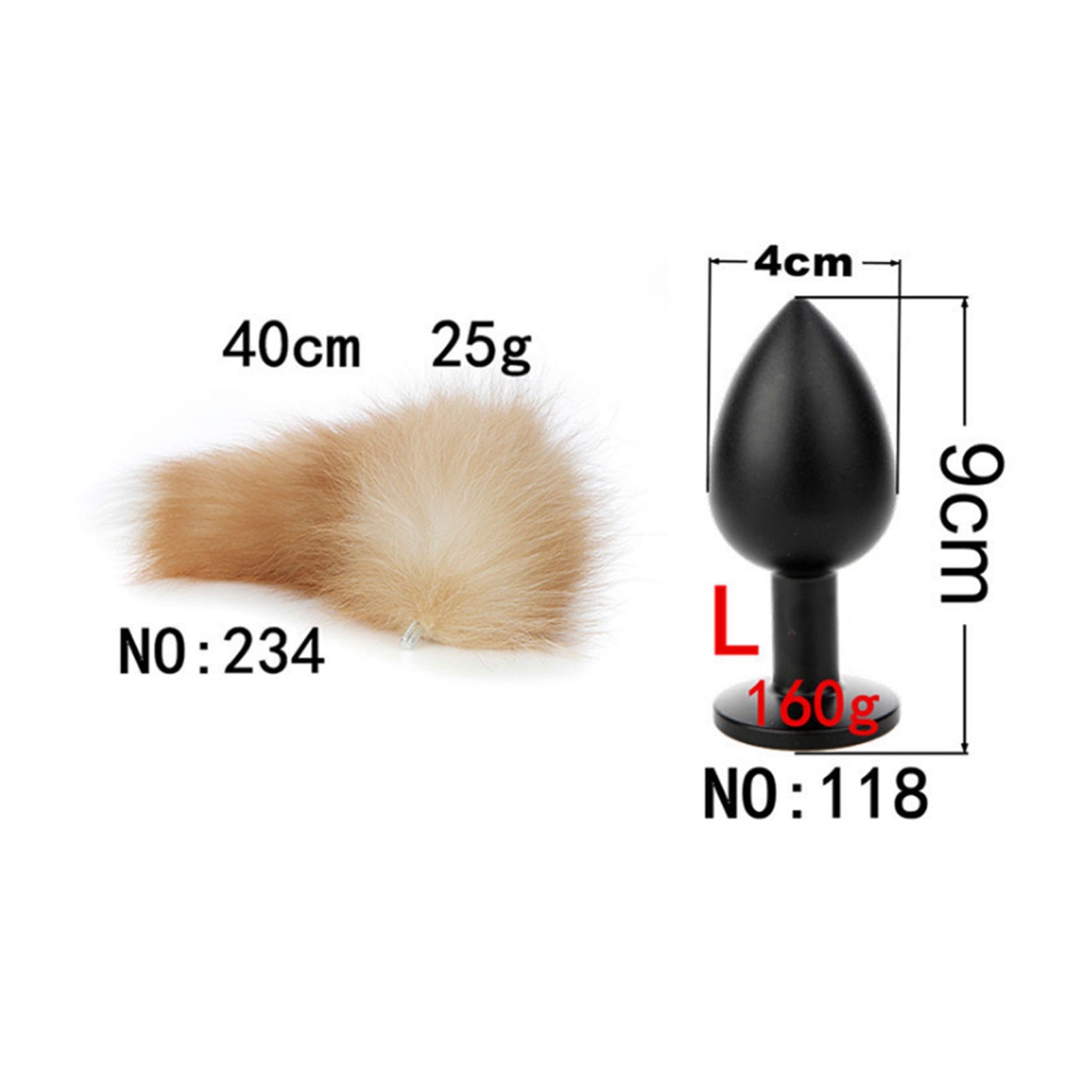 Removable Imitation Fox Tail Anal Plug Ring For Co