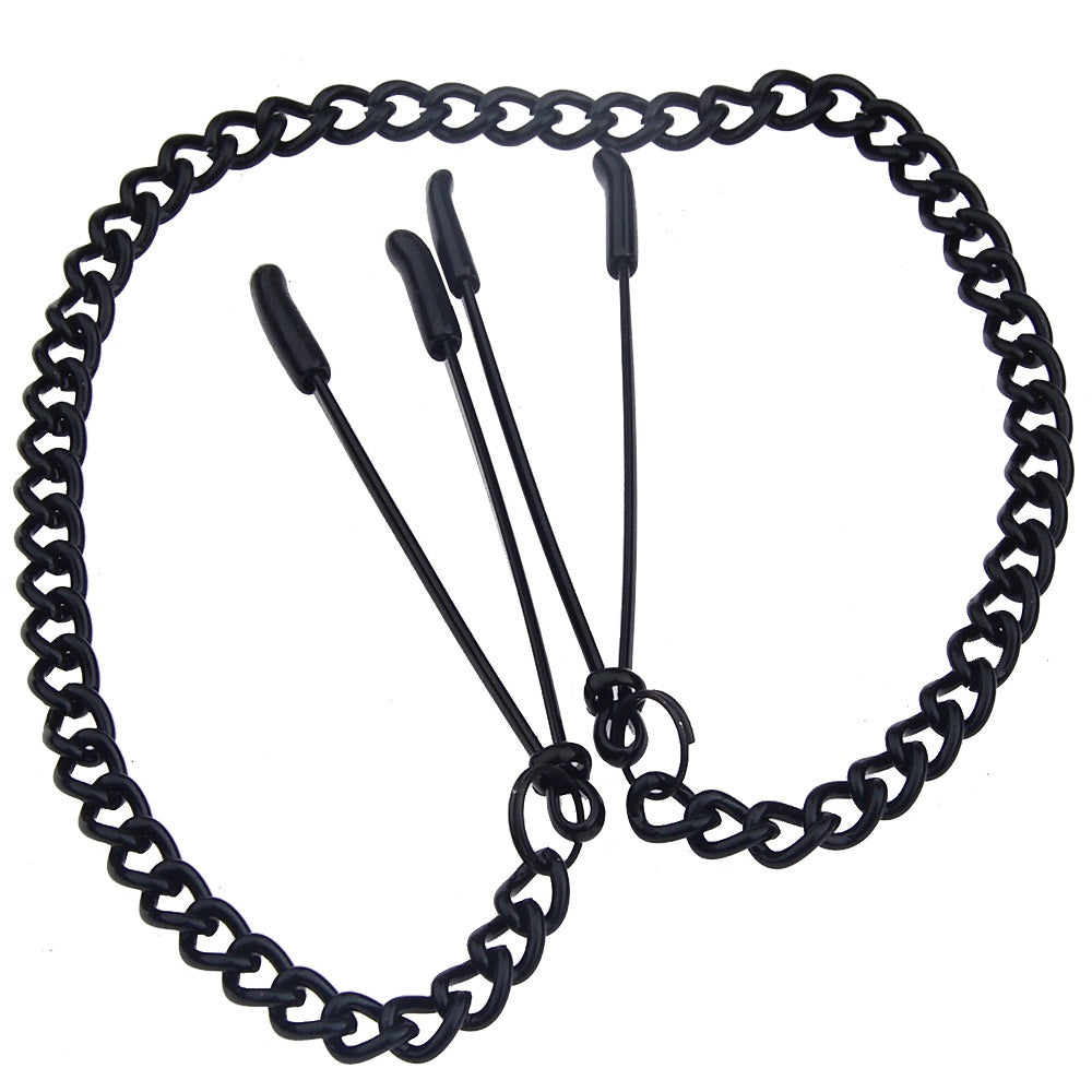 Women Punk Goth Nipple Clamps Alloy Silicone Noose