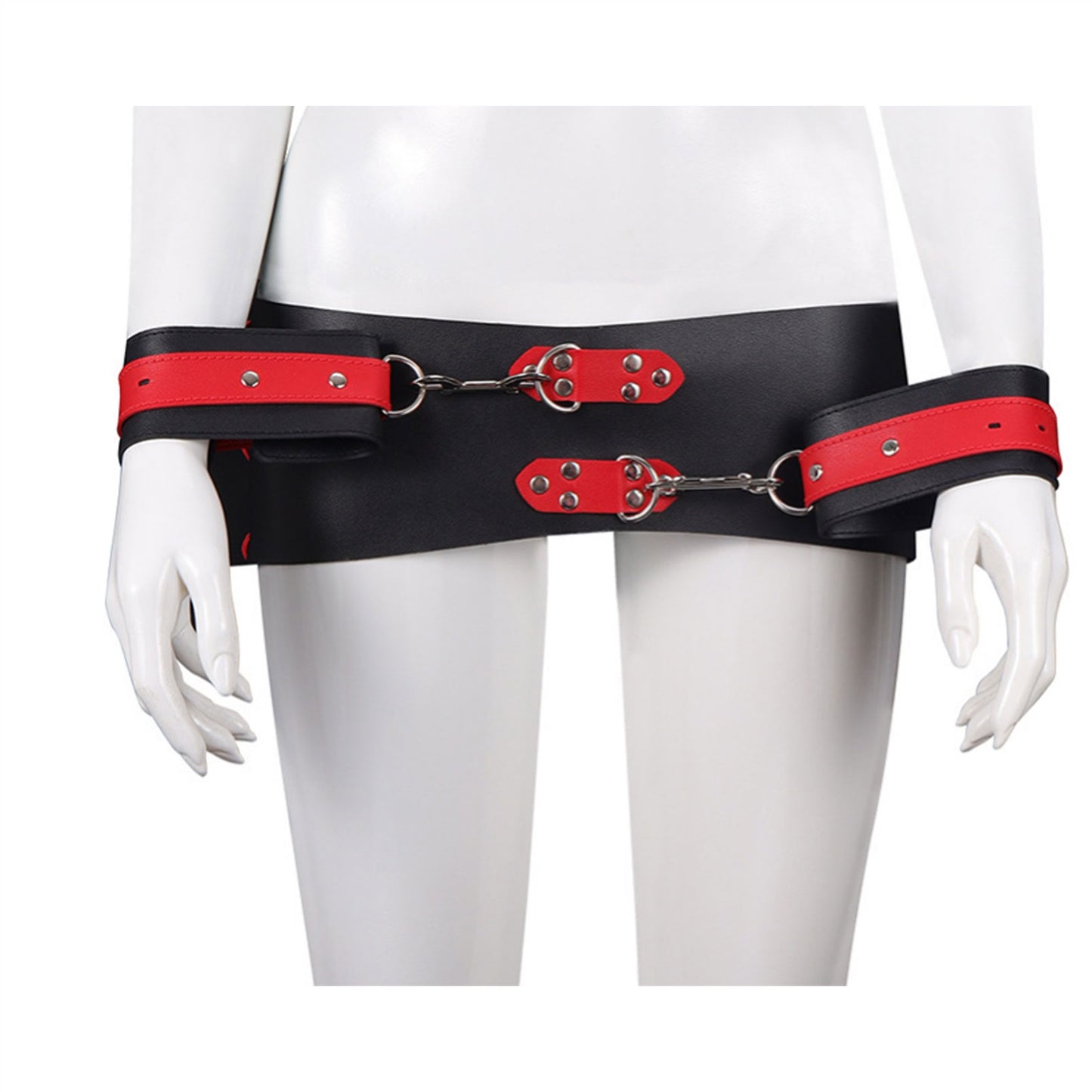 PU Leather Adjustment Handcuffs Leg Cuffs Set Flir