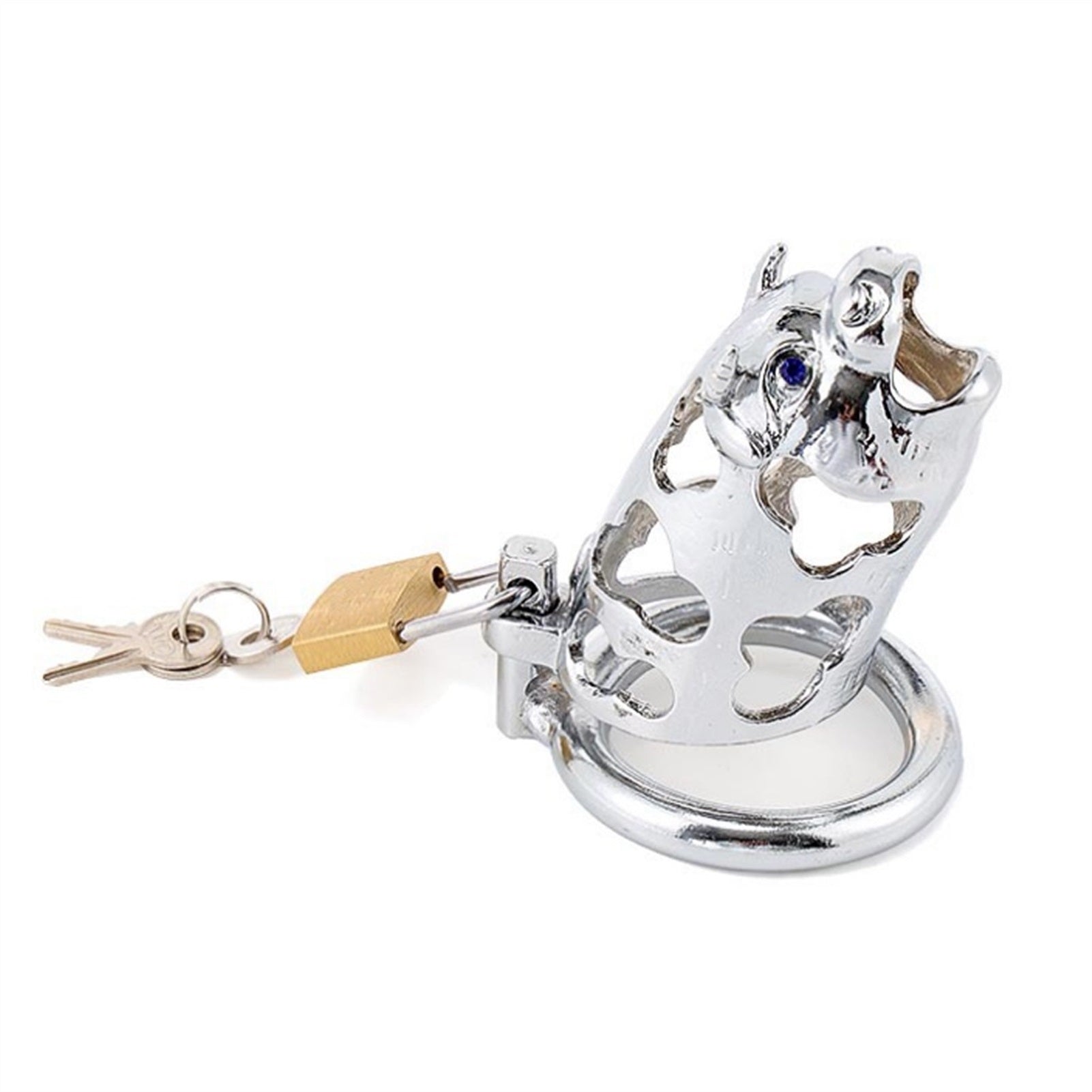 Cow Head Metal Chastity Lock Male Appliance Penis 