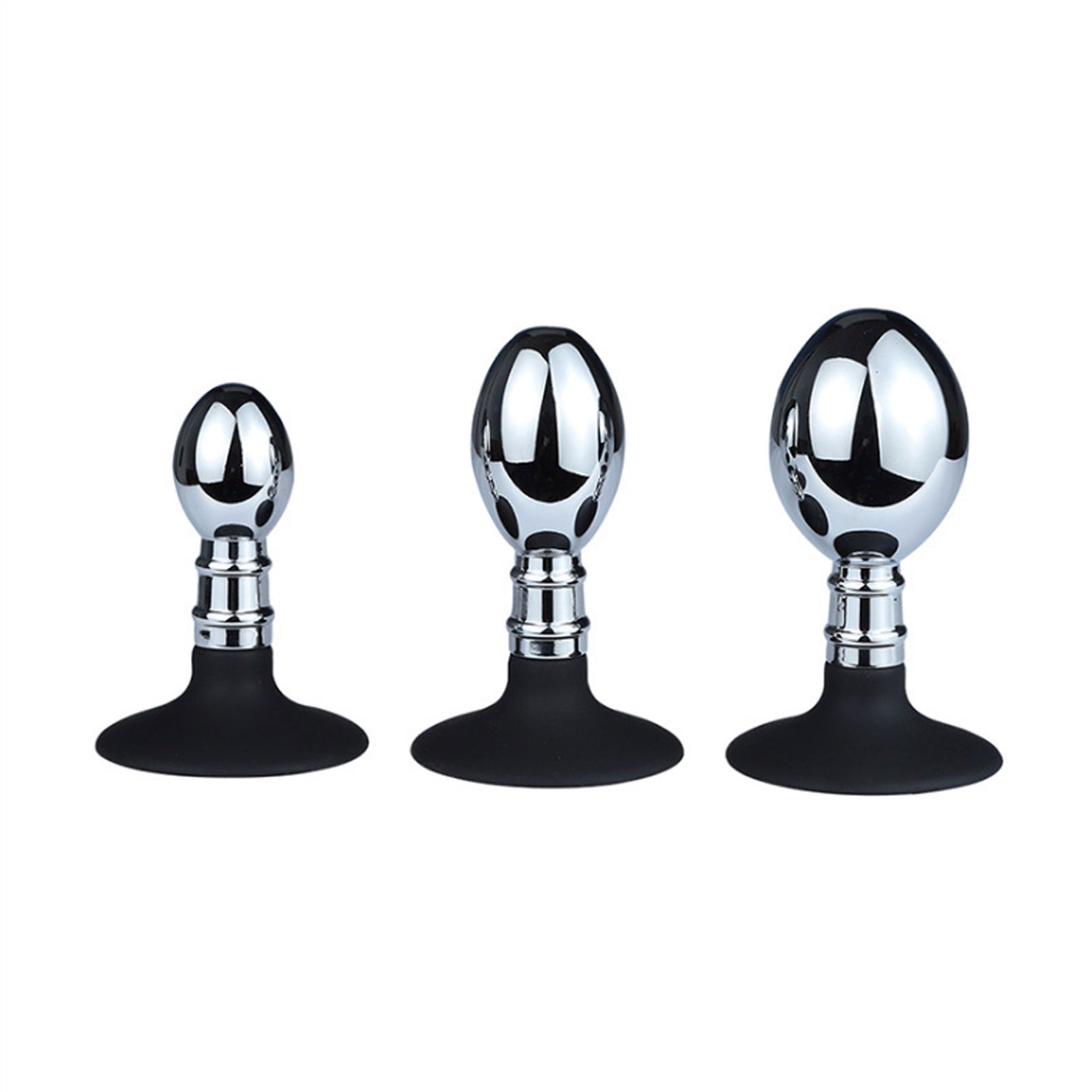 Metal Silicone Base Anus Plug Small Curved Masturb