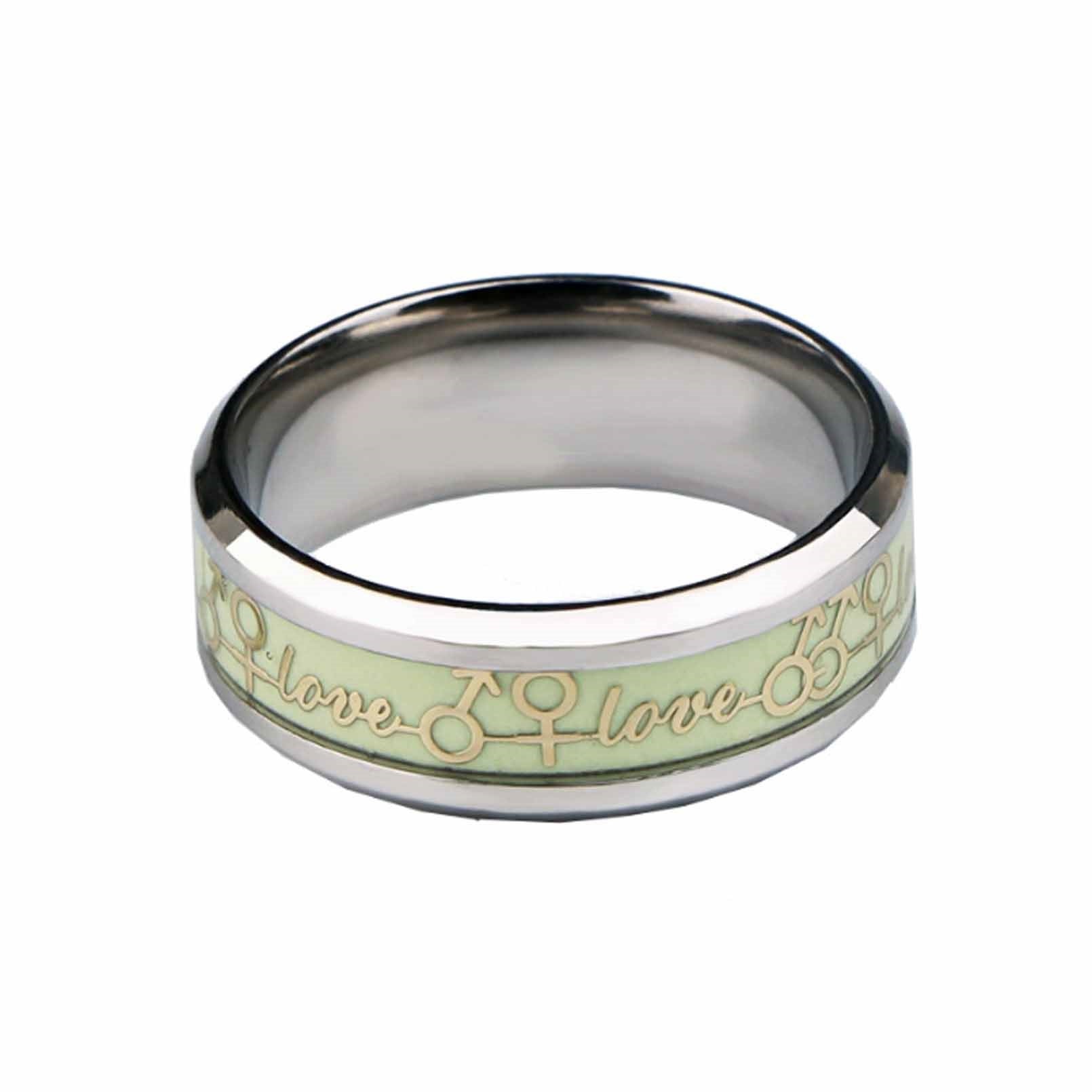 Stainless Steel Fluorescent Male Cock Ring Penis L