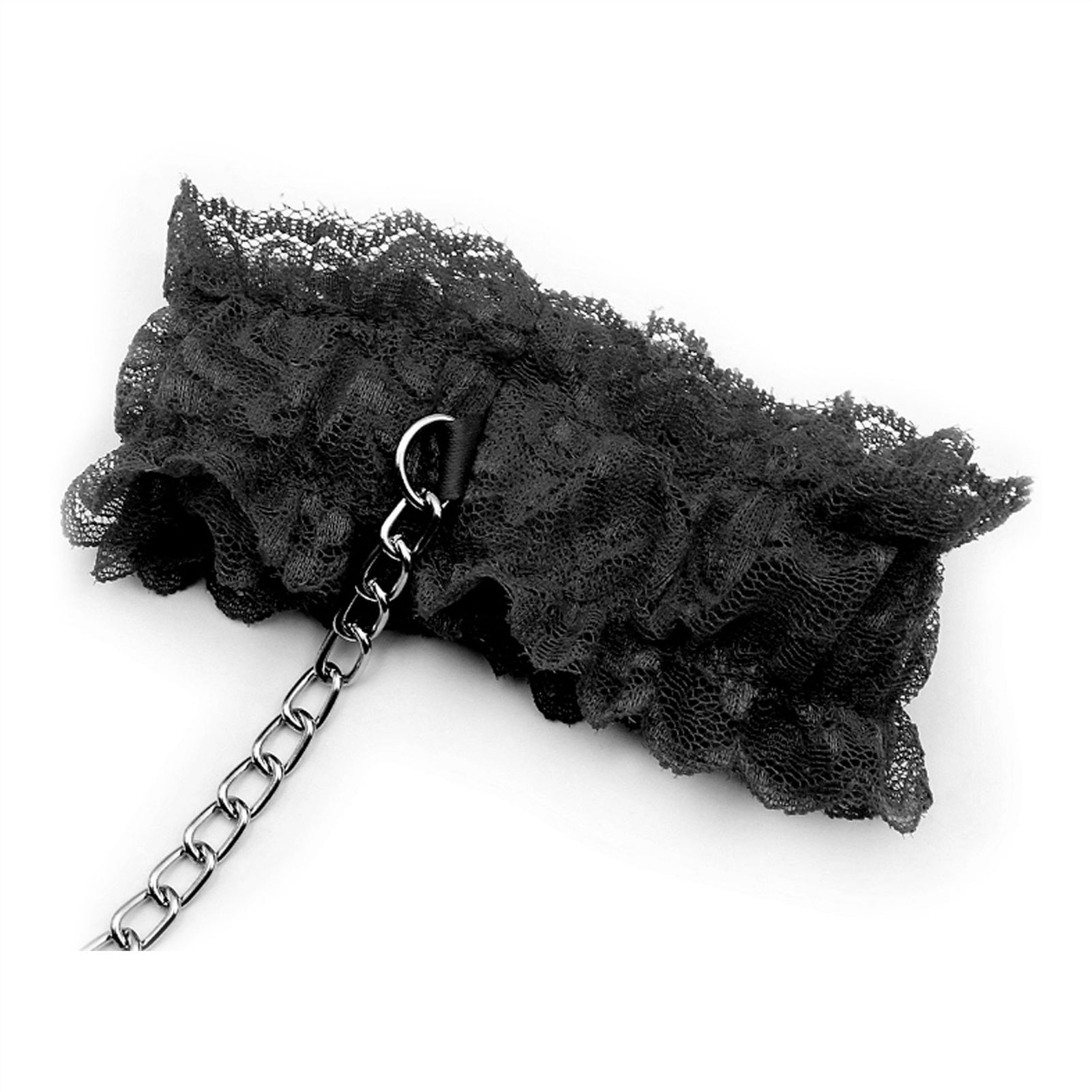 Lace Handcuffs Gold Rivet Chain Cuff Punk Rock Bra