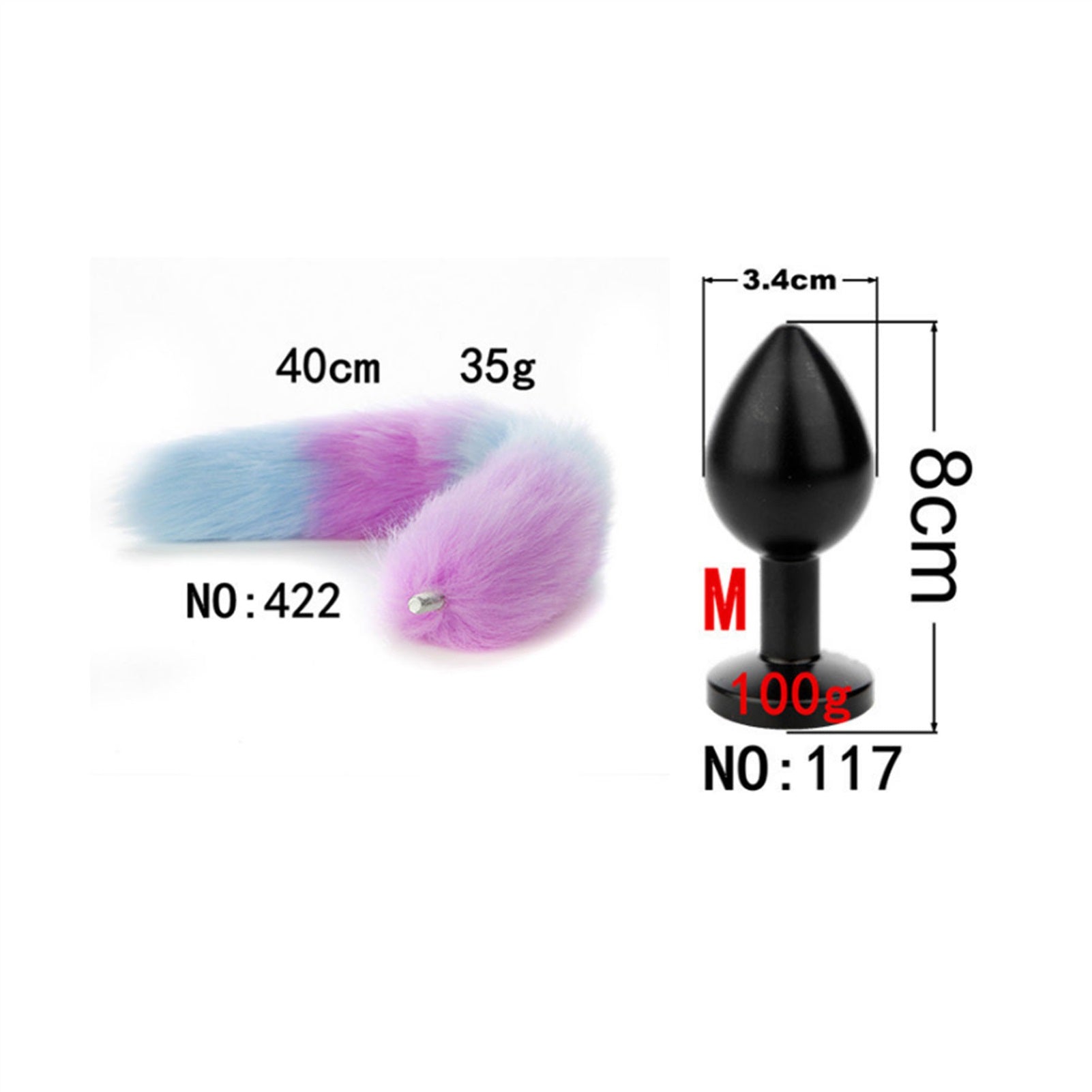 Removable Imitation Fox Tail Anal Plug For Couple 