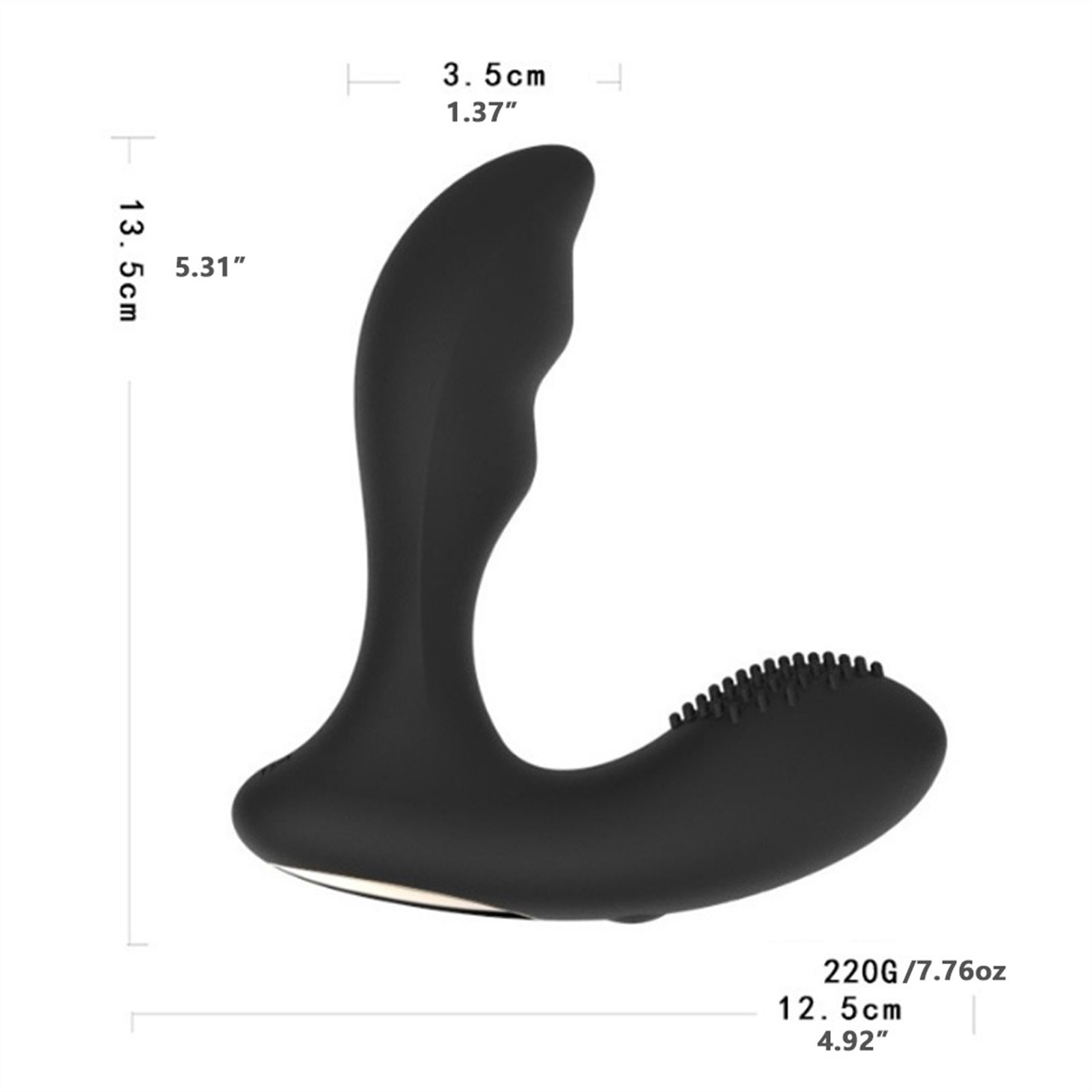 Black Silicone 12 Modes Wireless Remote Anal Plug 